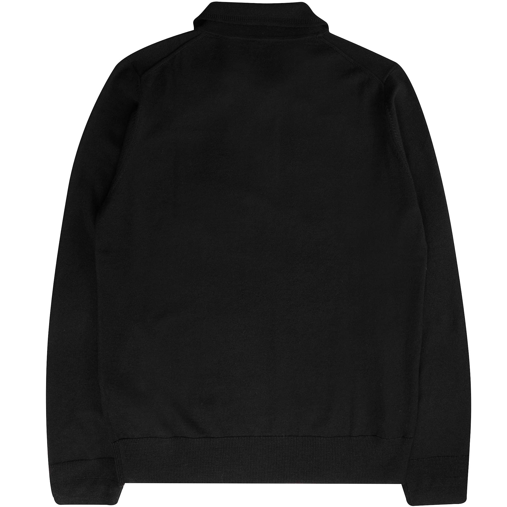 Paul Smith Long Sleeve Merino Wool Polo Shirt - Black