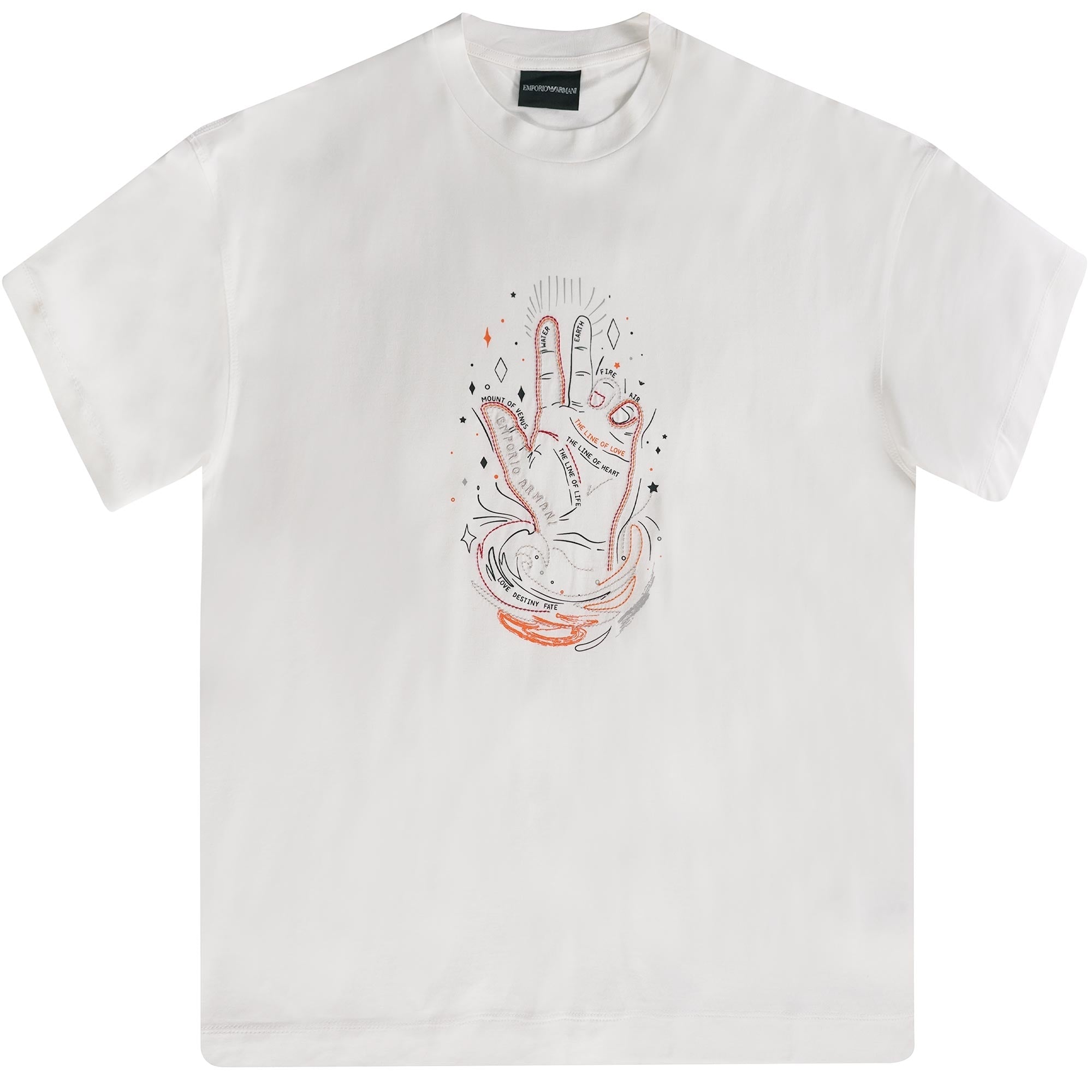 Emporio Armani Embroidered Logo T-Shirt - Mano Bianca