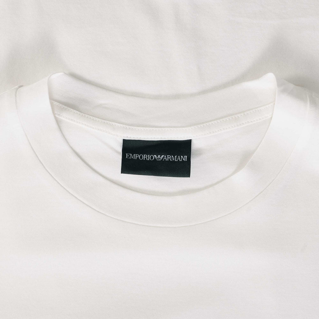 Emporio Armani Embroidered Logo T-Shirt - Mano Bianca