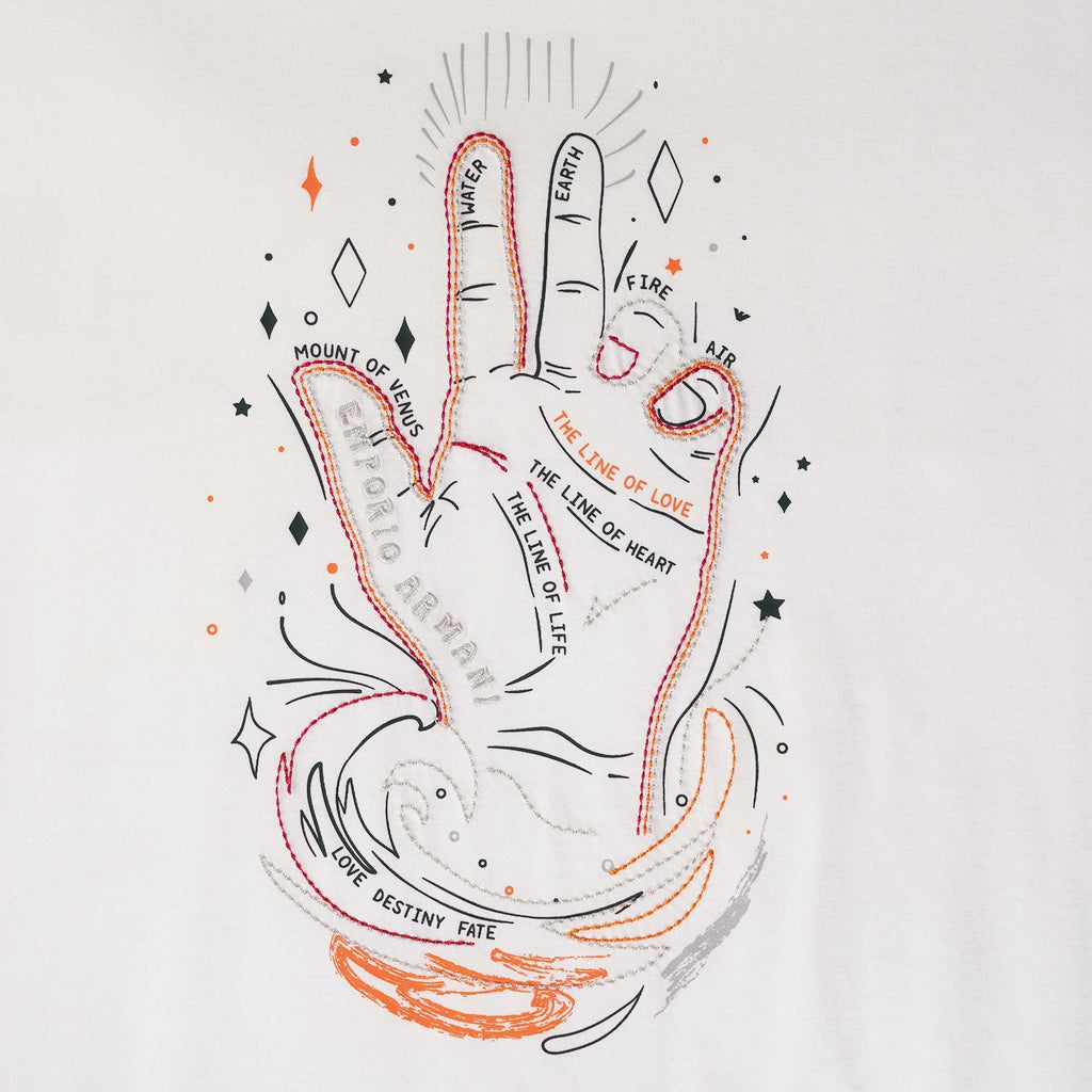 Emporio Armani Embroidered Logo T-Shirt - Mano Bianca