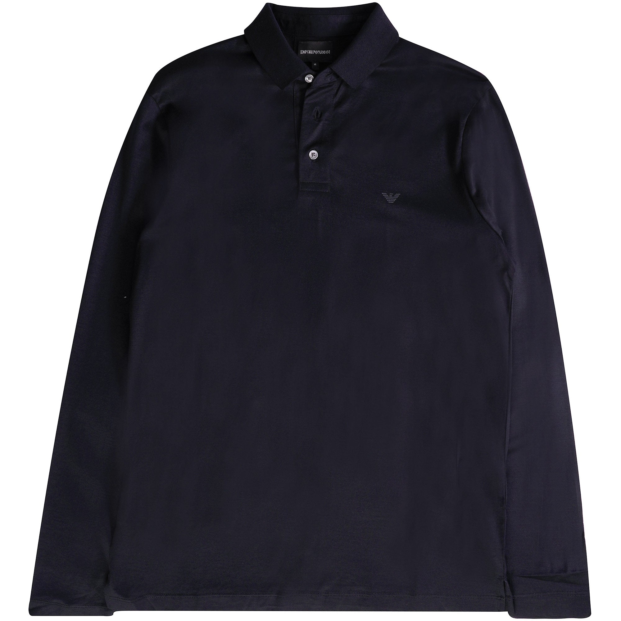 Emporio Armani Long Sleeve Polo Shirt - Blue Navy