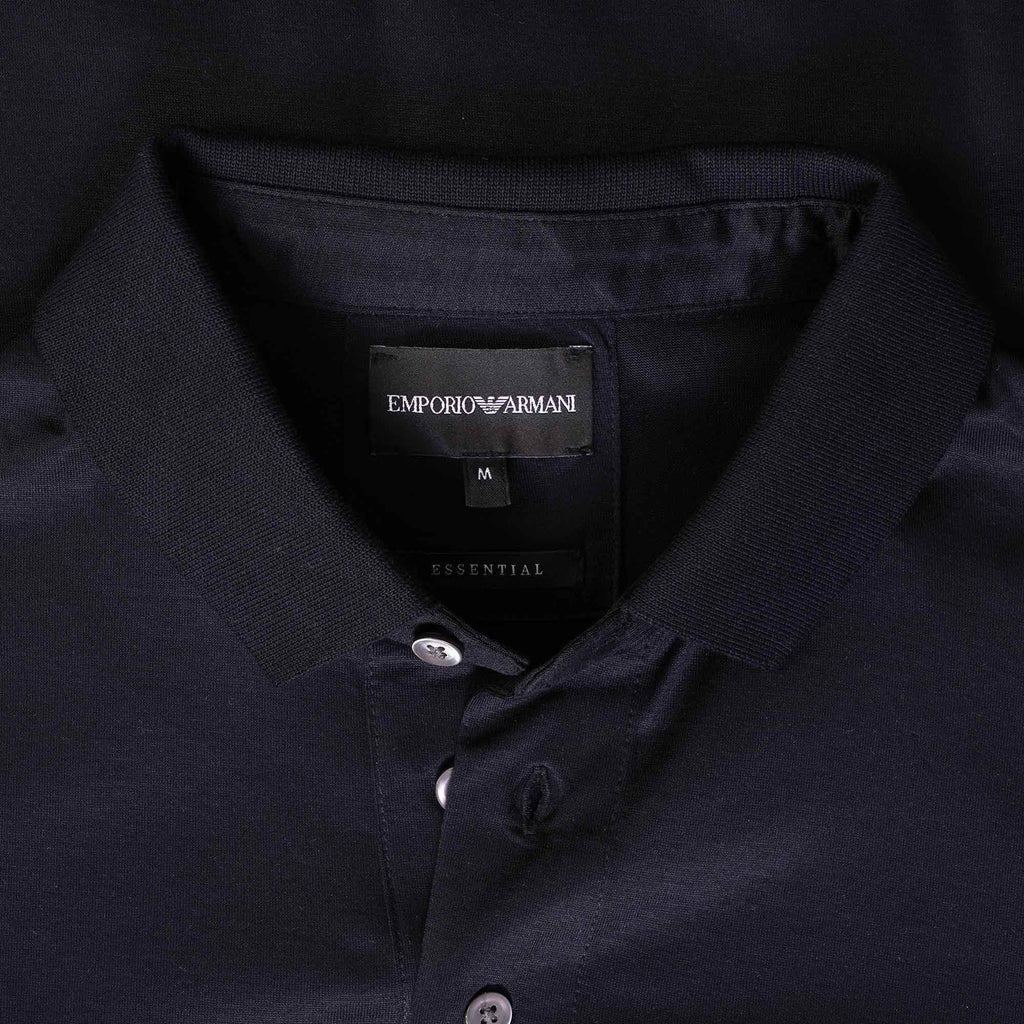 Emporio Armani Long Sleeve Polo Shirt - Blue Navy