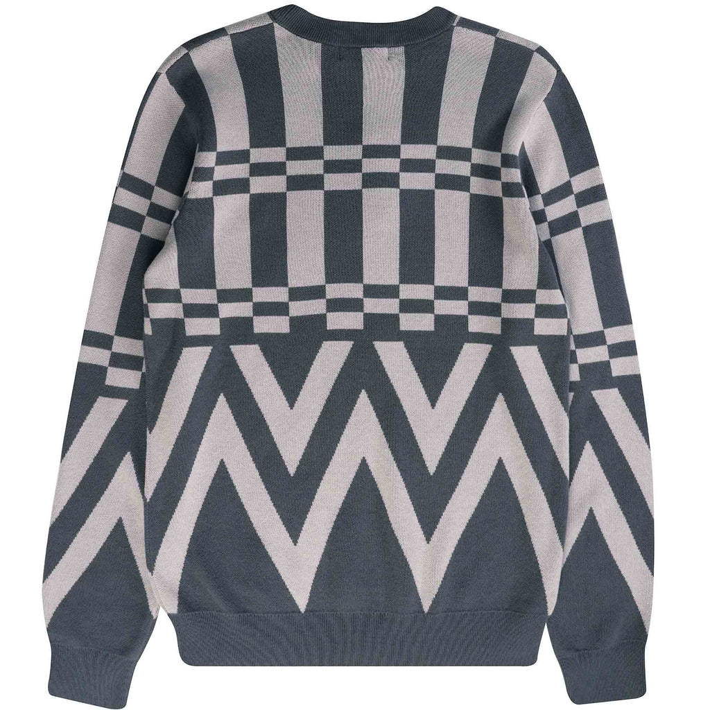 Fred Perry Jacquard Crew Neck Jumper - Gunmetal