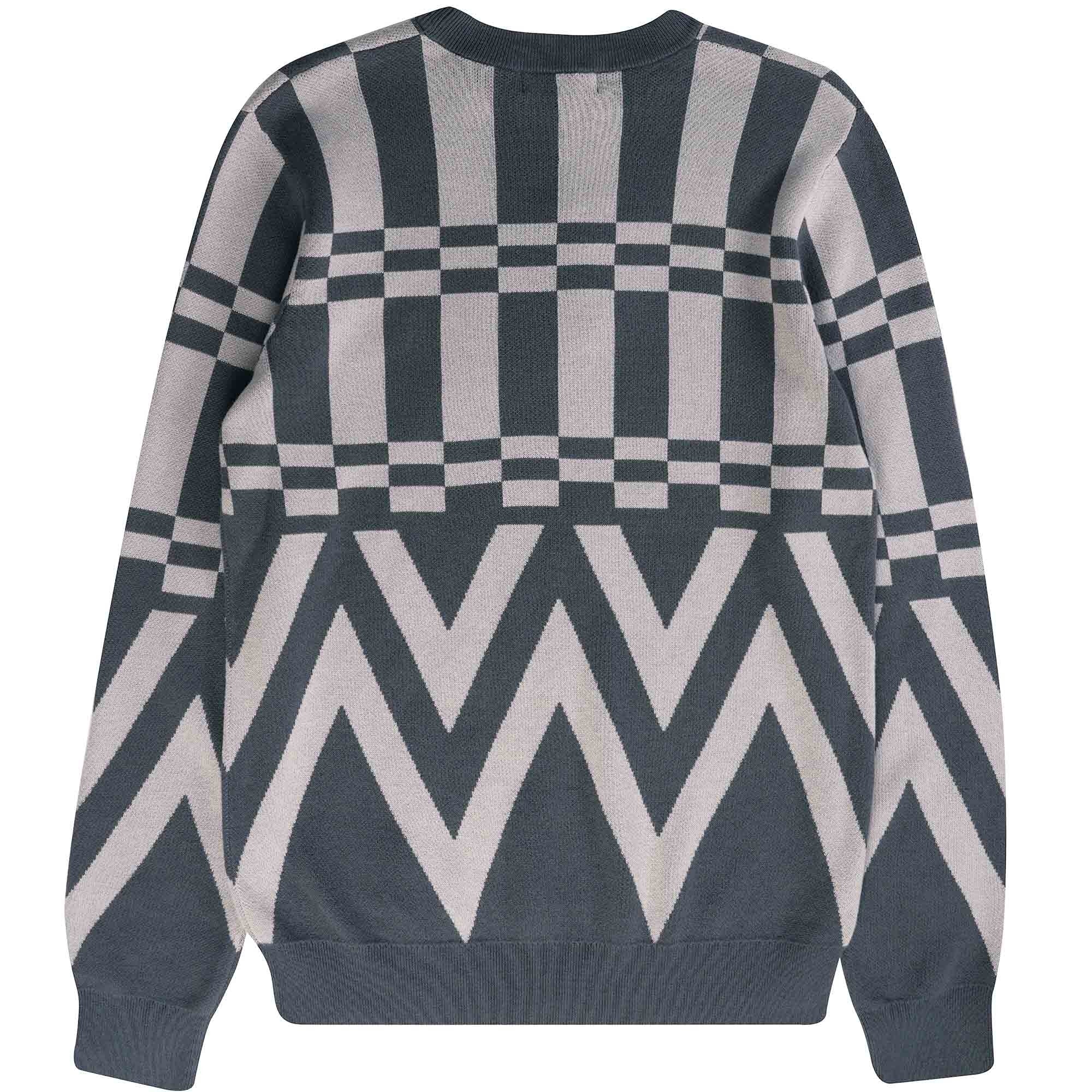 Fred Perry Jacquard Crew Neck Jumper - Gunmetal