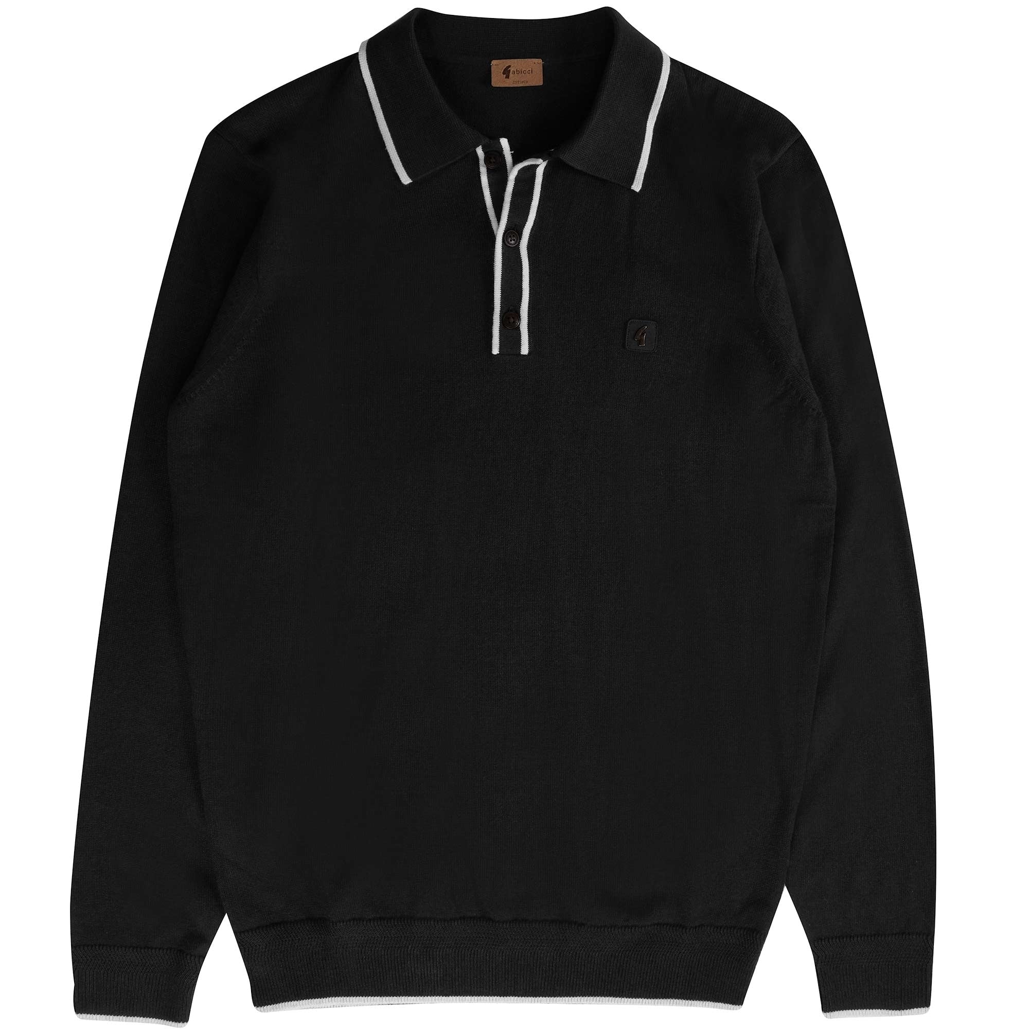 Gabicci Vintage Lineker Knitted Polo Shirt - Black