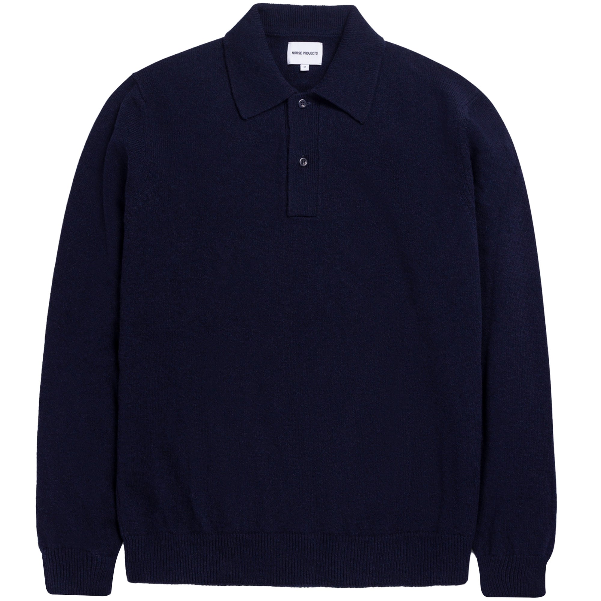 Norse Projects Marco Lambswool Polo Shirt - Navy