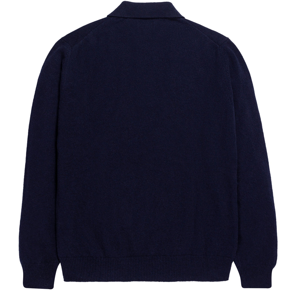 Norse Projects Marco Lambswool Polo Shirt - Navy