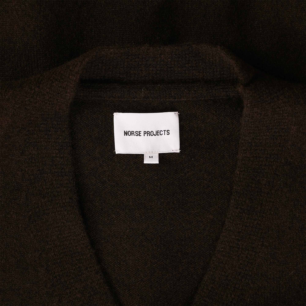 Norse Projects Adam Lambswool Cardigan - Truffle