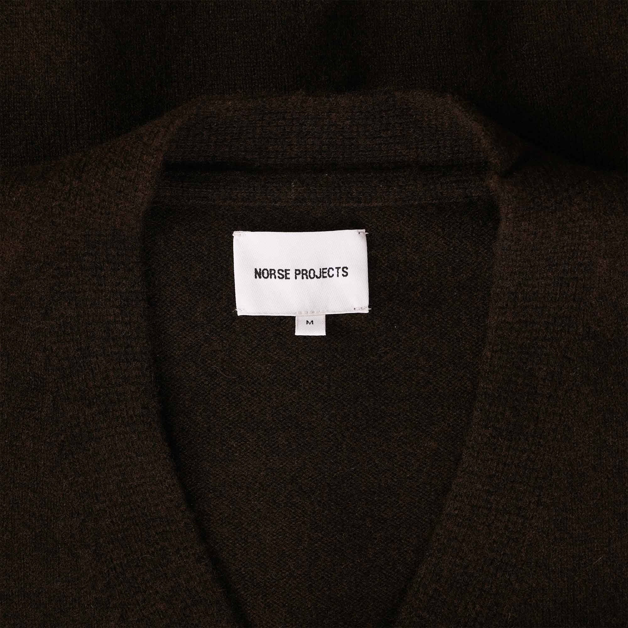 Norse Projects Adam Lambswool Cardigan - Truffle