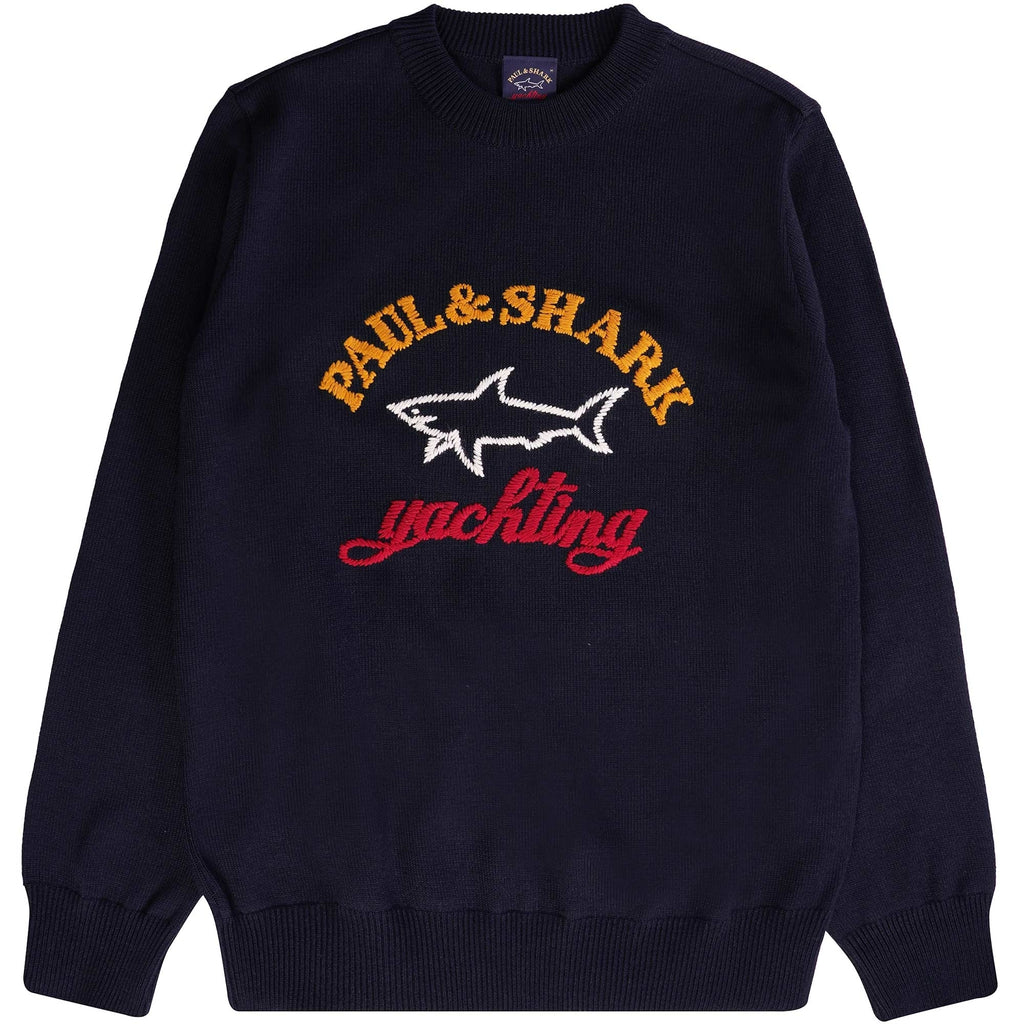 Paul and Shark Wool Crew Neck Jumper - Blue
