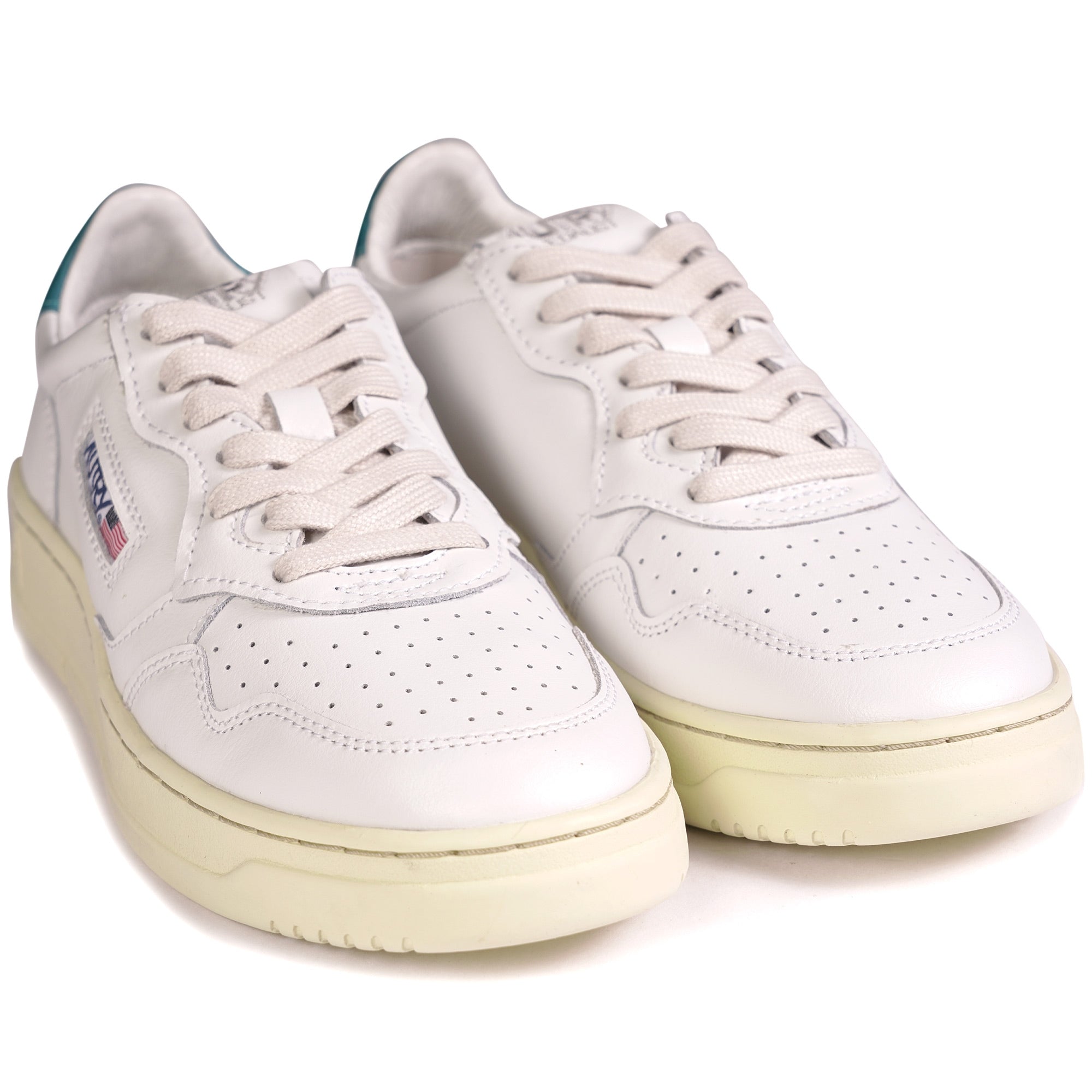 Autry Medalist Low - White/Petrol Blue