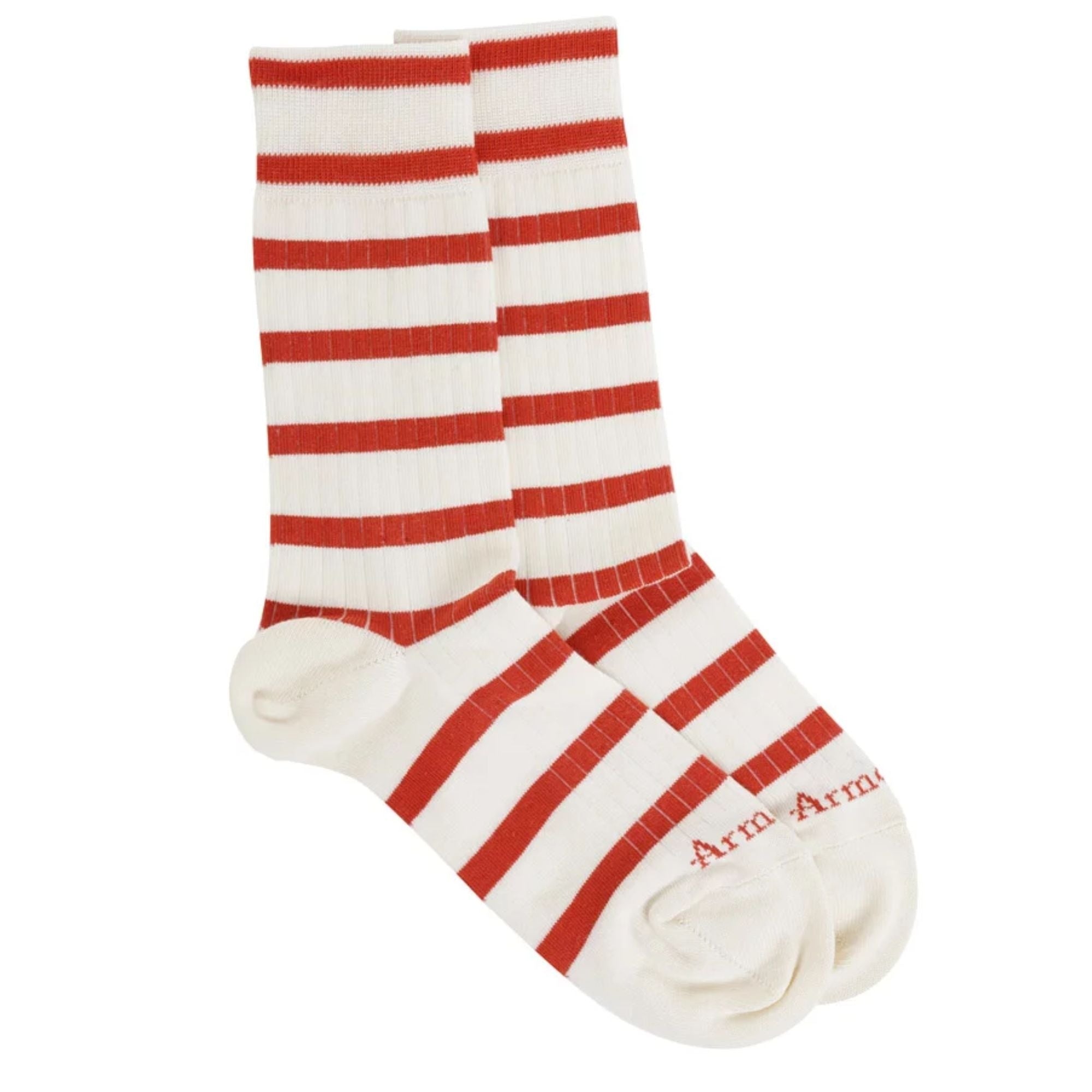 Armor Lux Striped Heritage Socks - White/Orange