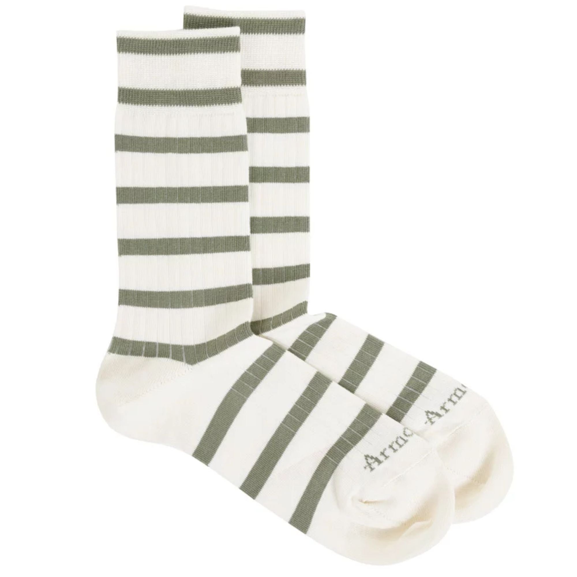 Armor Lux Striped Heritage Socks - White/Green