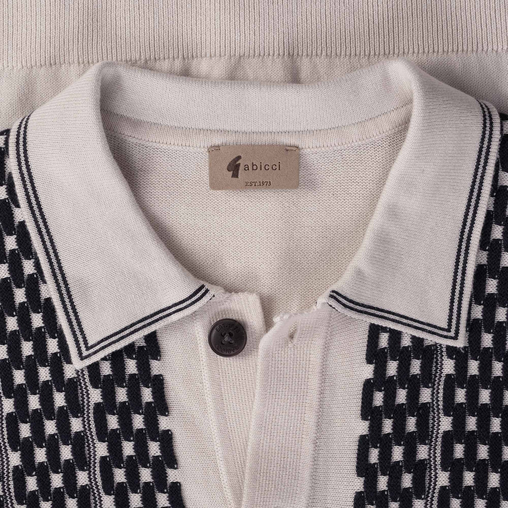 Gabicci Vintage Law Long Sleeve Knitted Polo Shirt - Cream