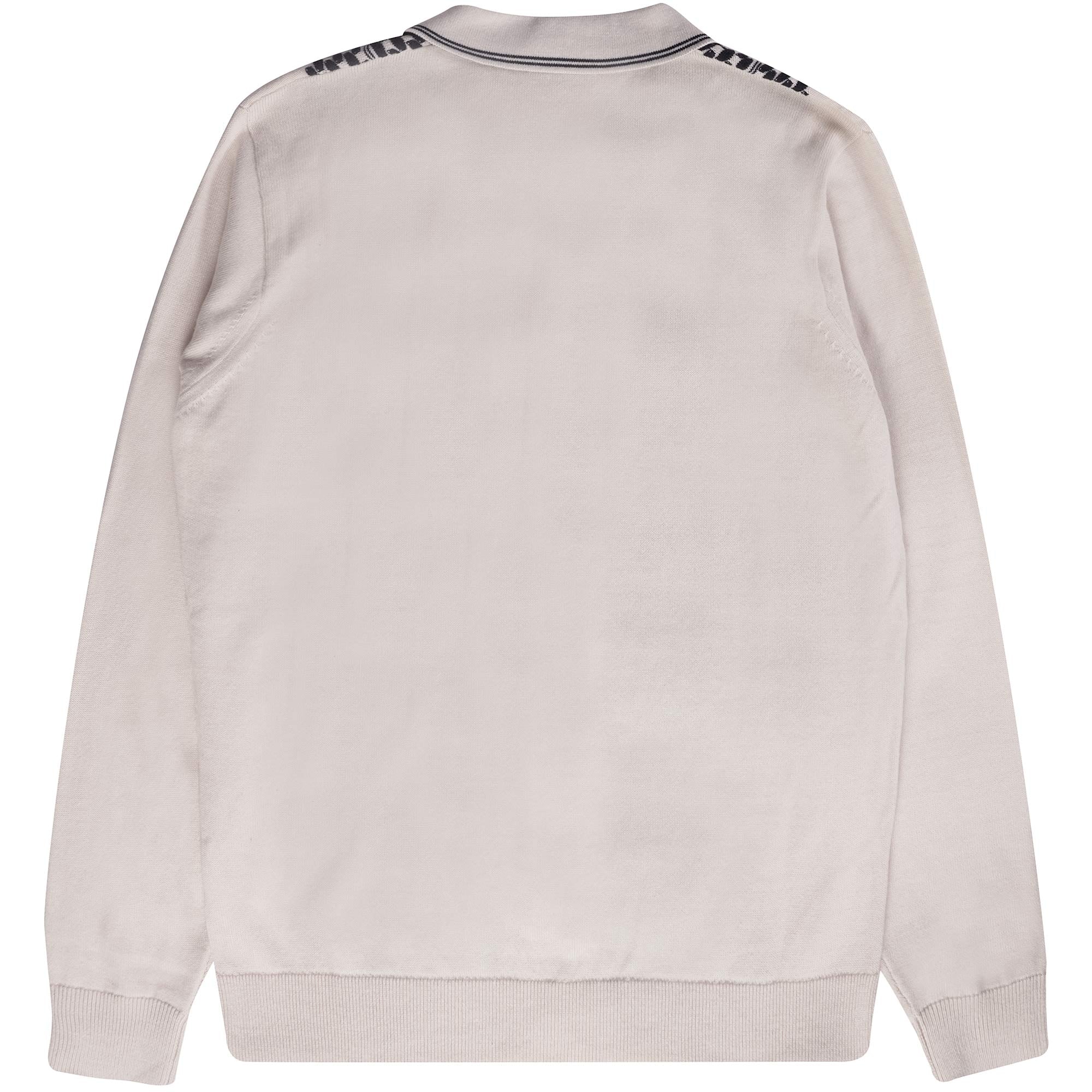 Gabicci Vintage Law Long Sleeve Knitted Polo Shirt - Cream
