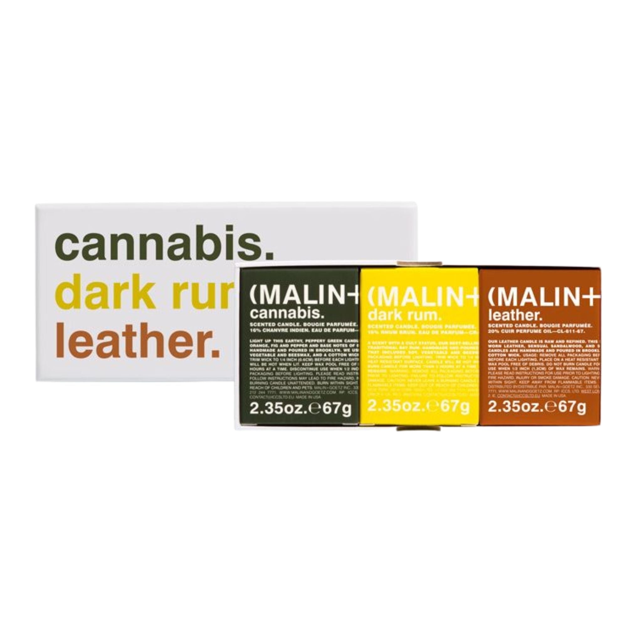 Malin + Goetz Vices Votive Candle Set - Cannabis/Dark Rum/Leather