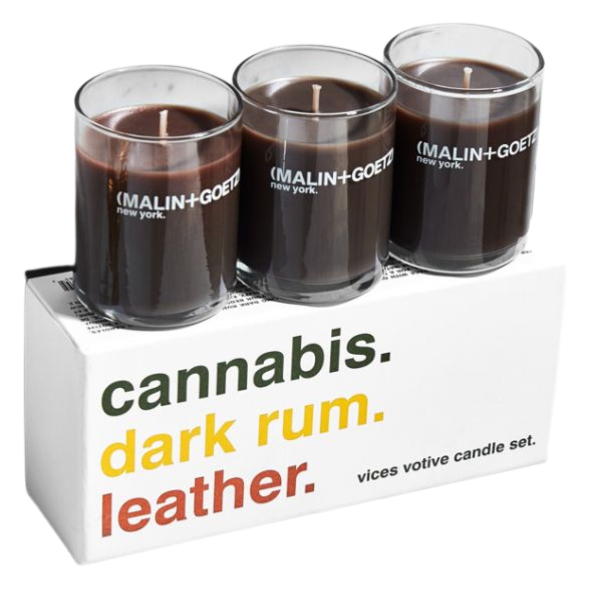 Malin + Goetz Vices Votive Candle Set - Cannabis/Dark Rum/Leather