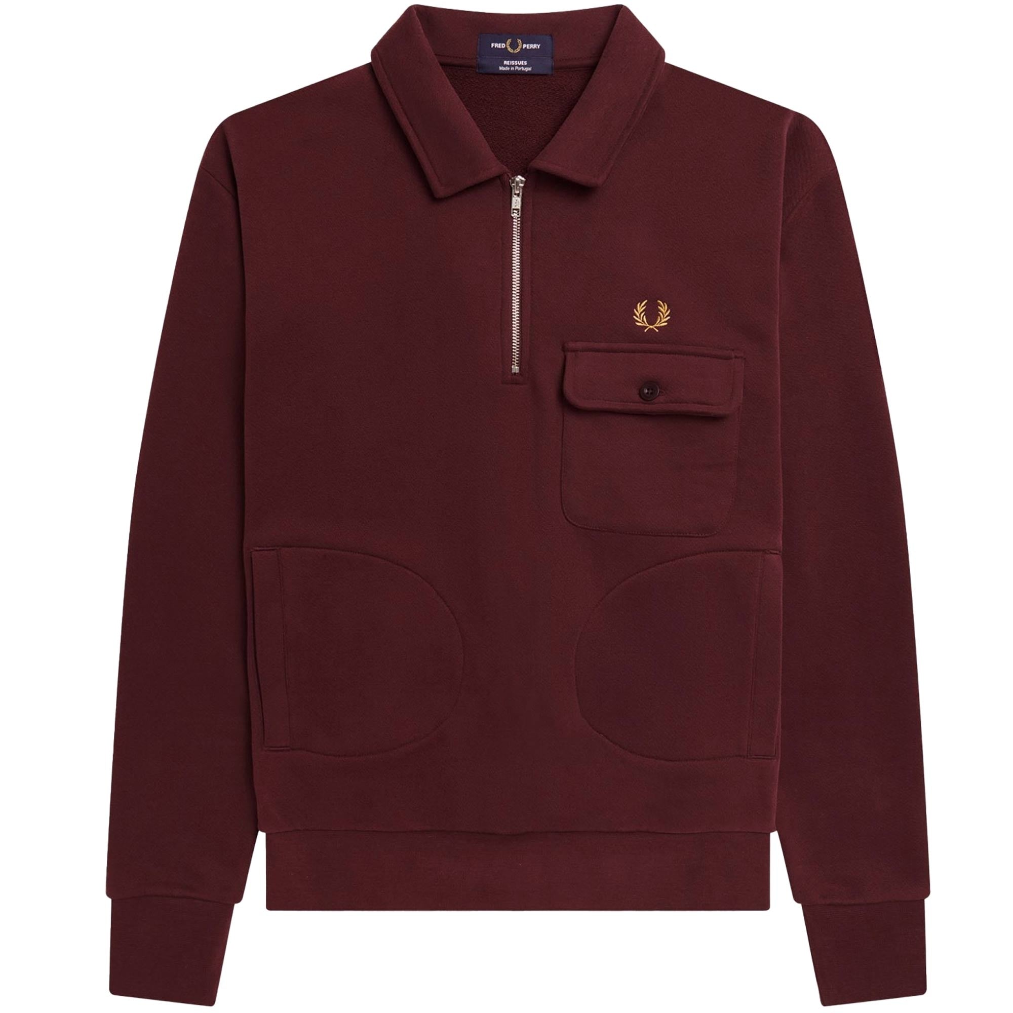 Fred Perry Reissues Half-Zip Sweatshirt - Oxblood