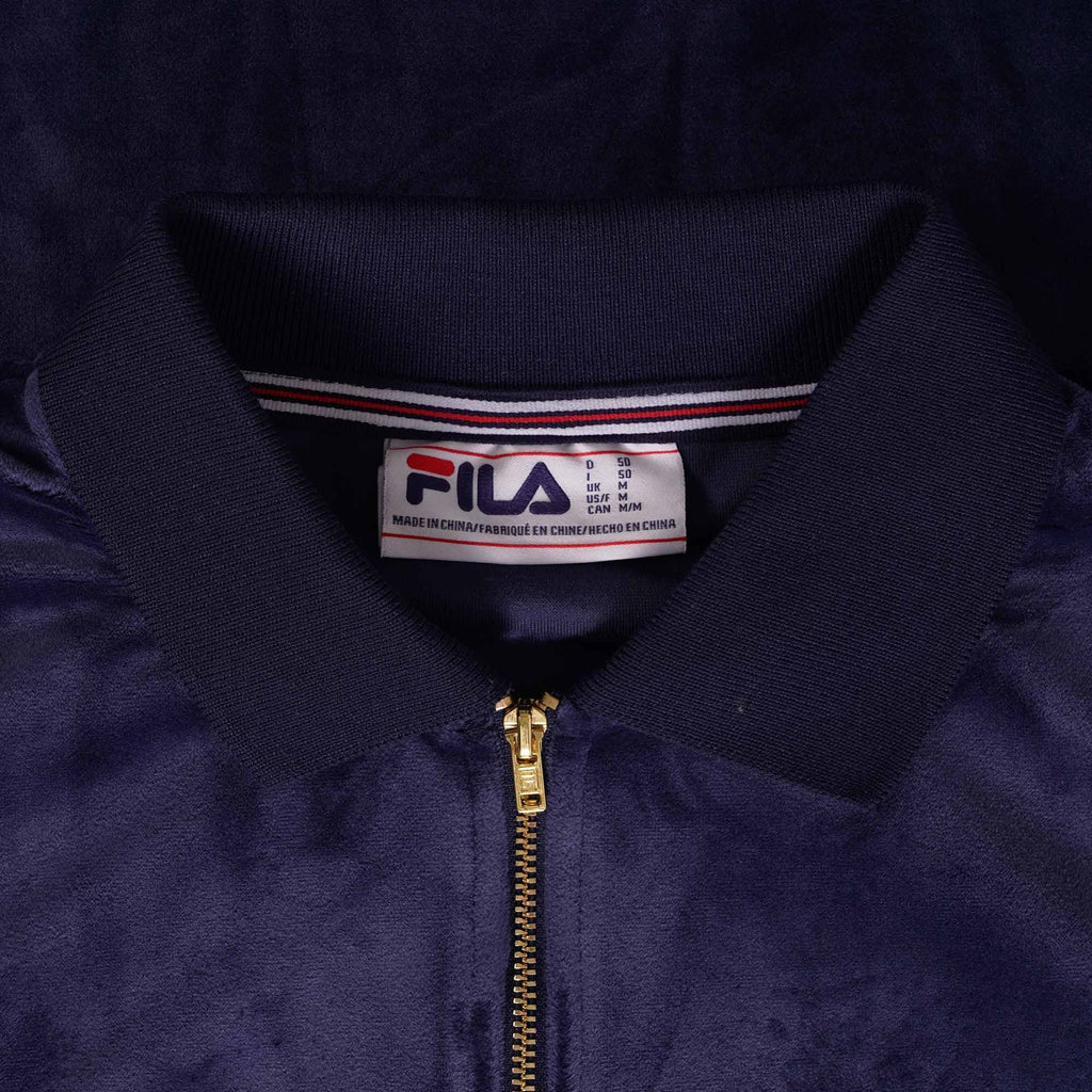 Fila Vintage Devon Velour Polo - Navy