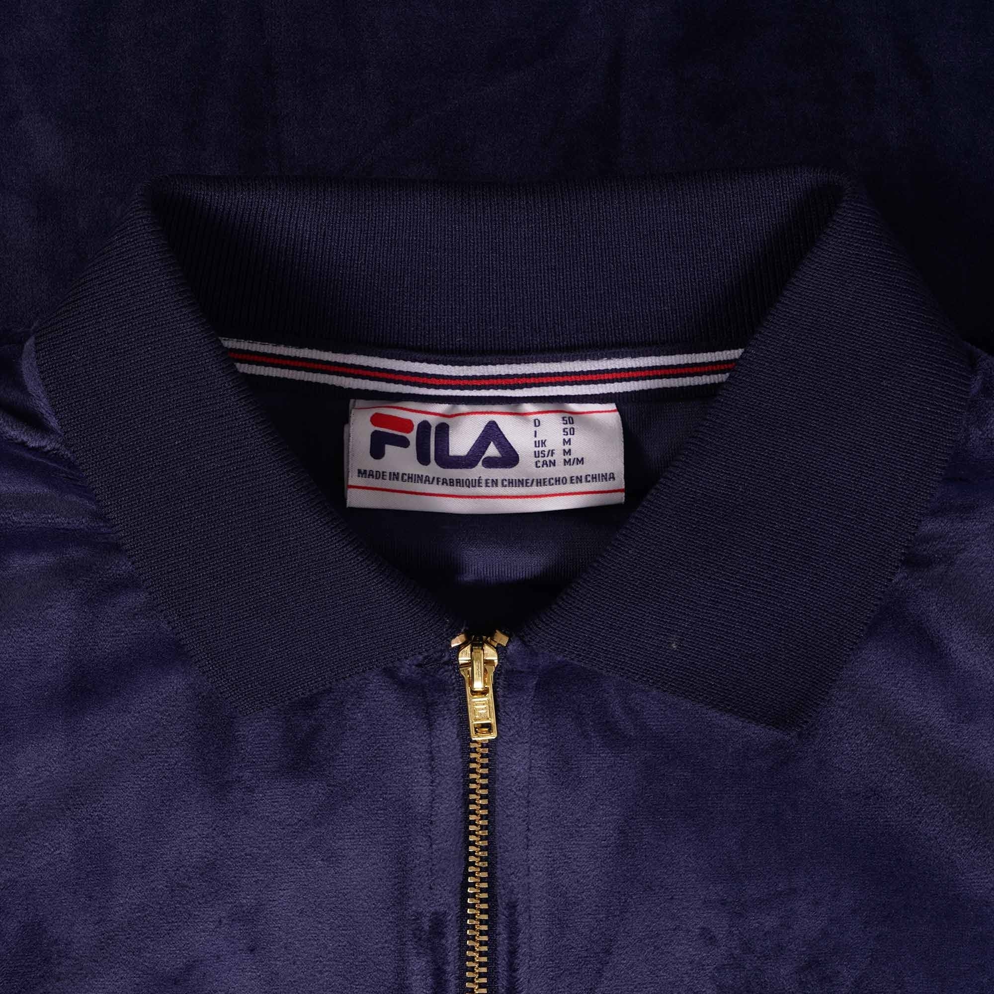 Fila Vintage Devon Velour Polo - Navy