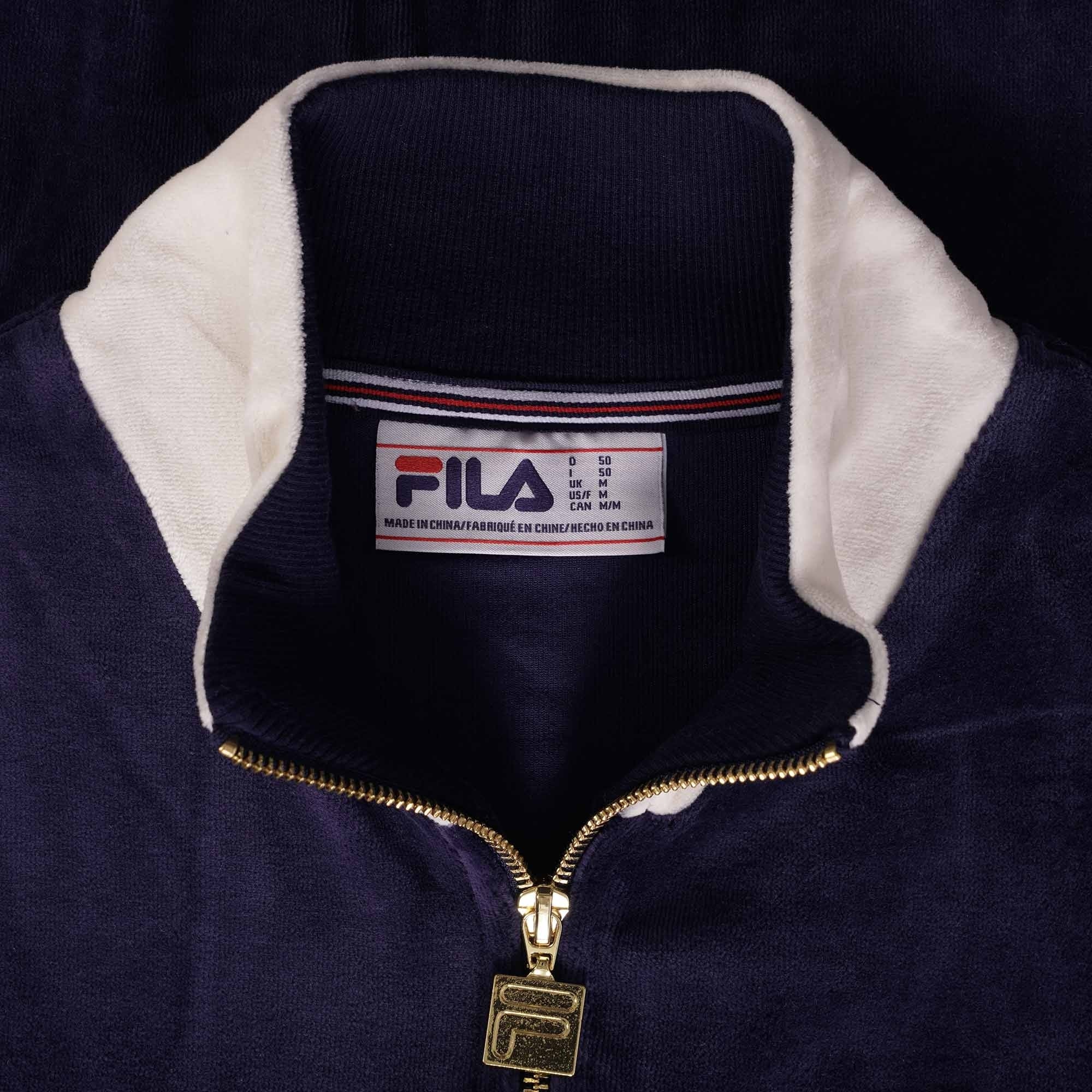 Fila Vintage Floyd Velour Jacket - Navy