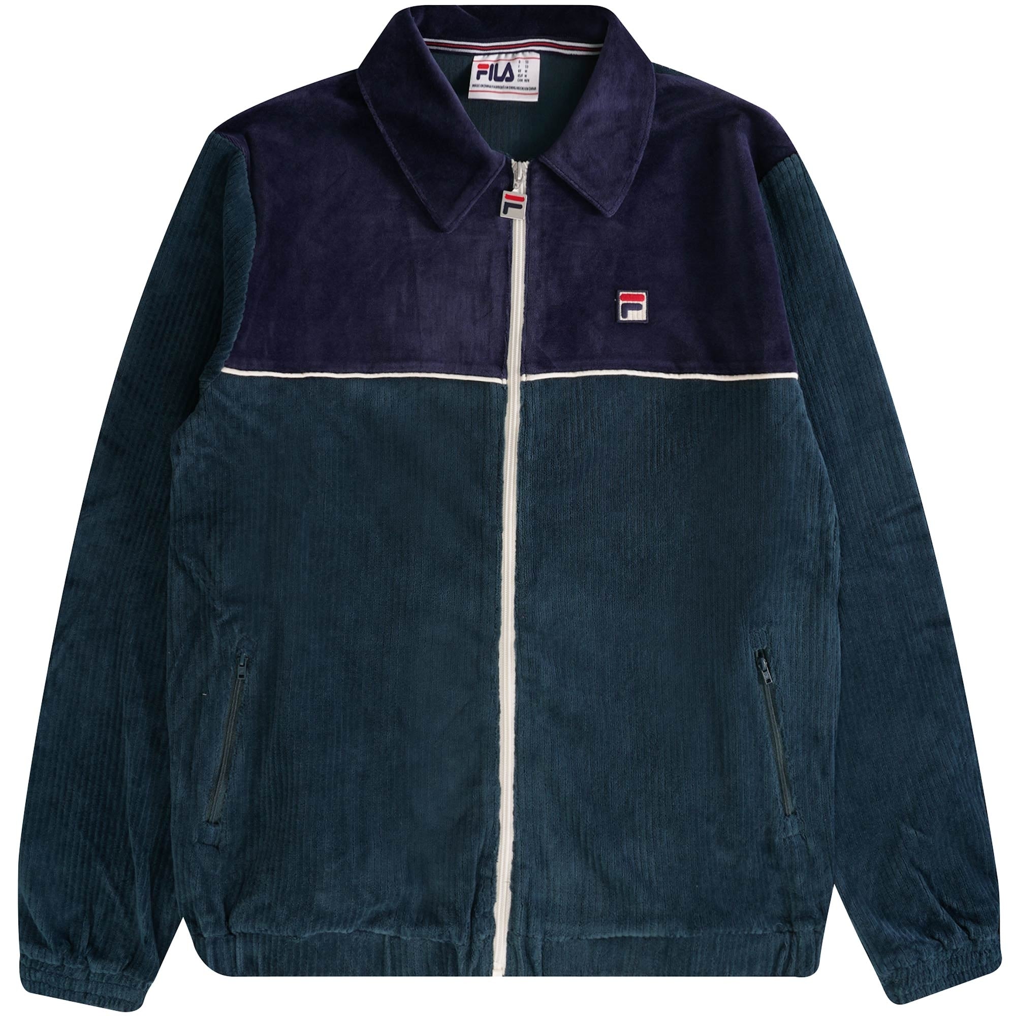 Fila Vintage Gerardos Velour Jacket -  Dark Teal