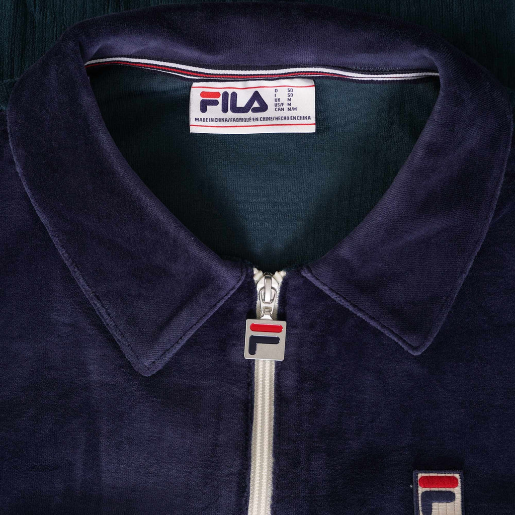 Fila Vintage Gerardos Velour Jacket -  Dark Teal