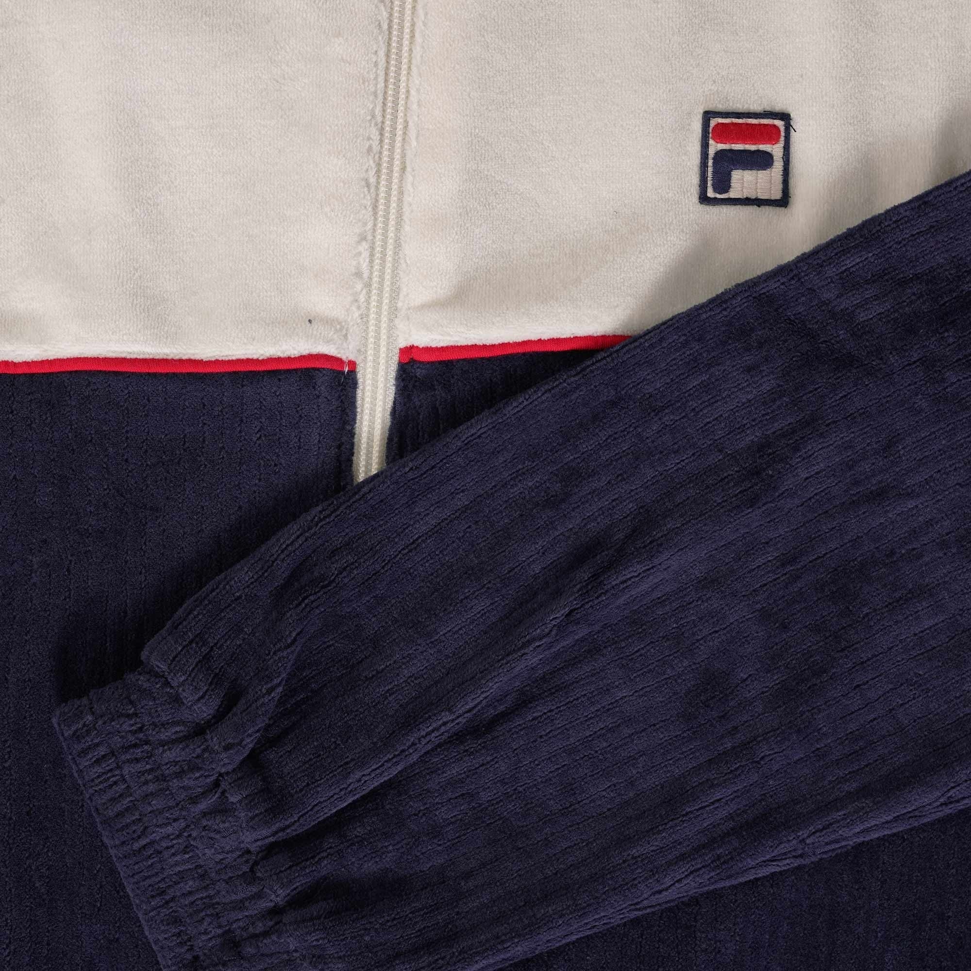 Fila Vintage Gerardos Velour Jacket -  Navy
