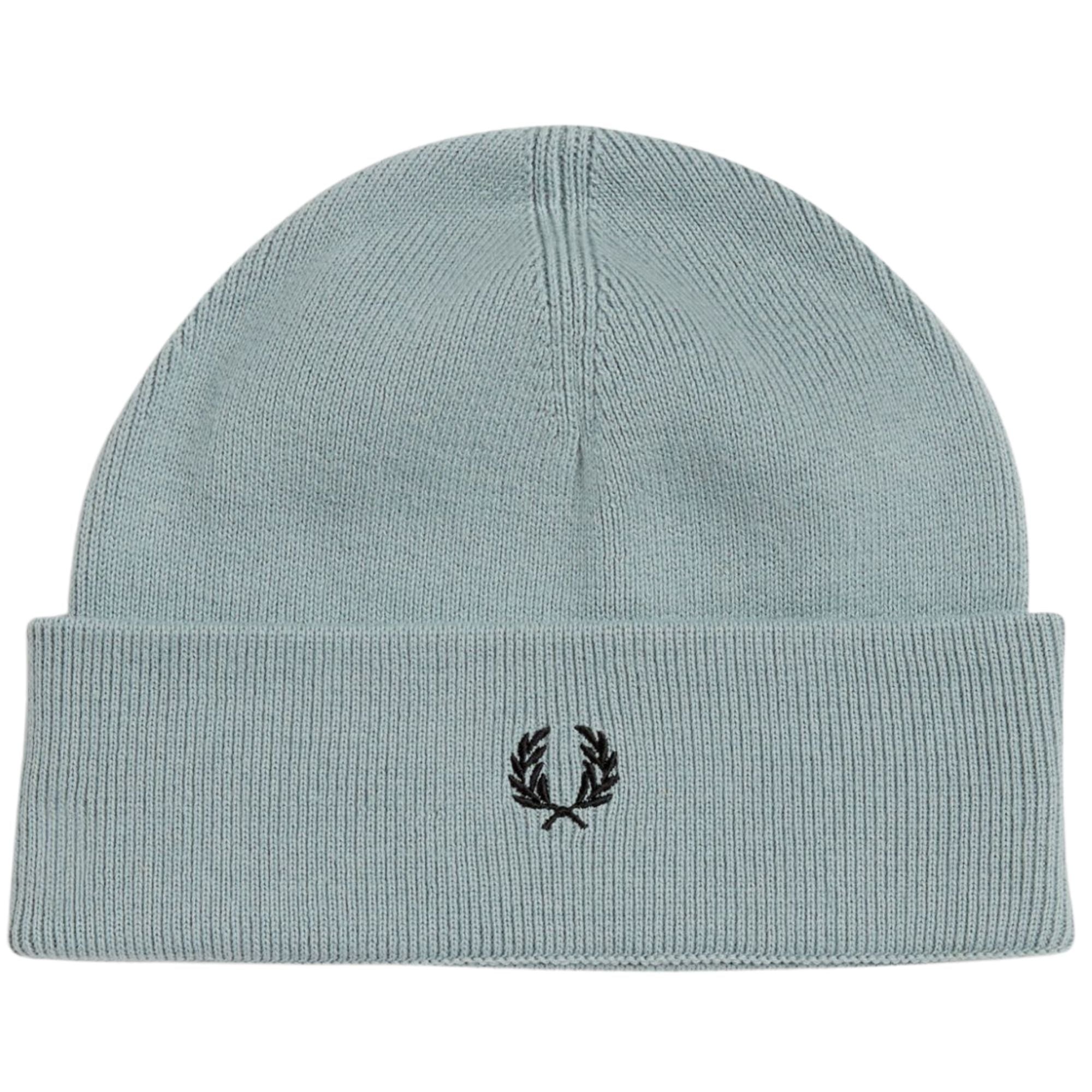 Fred Perry Merino Wool Beanie - Silver Blue