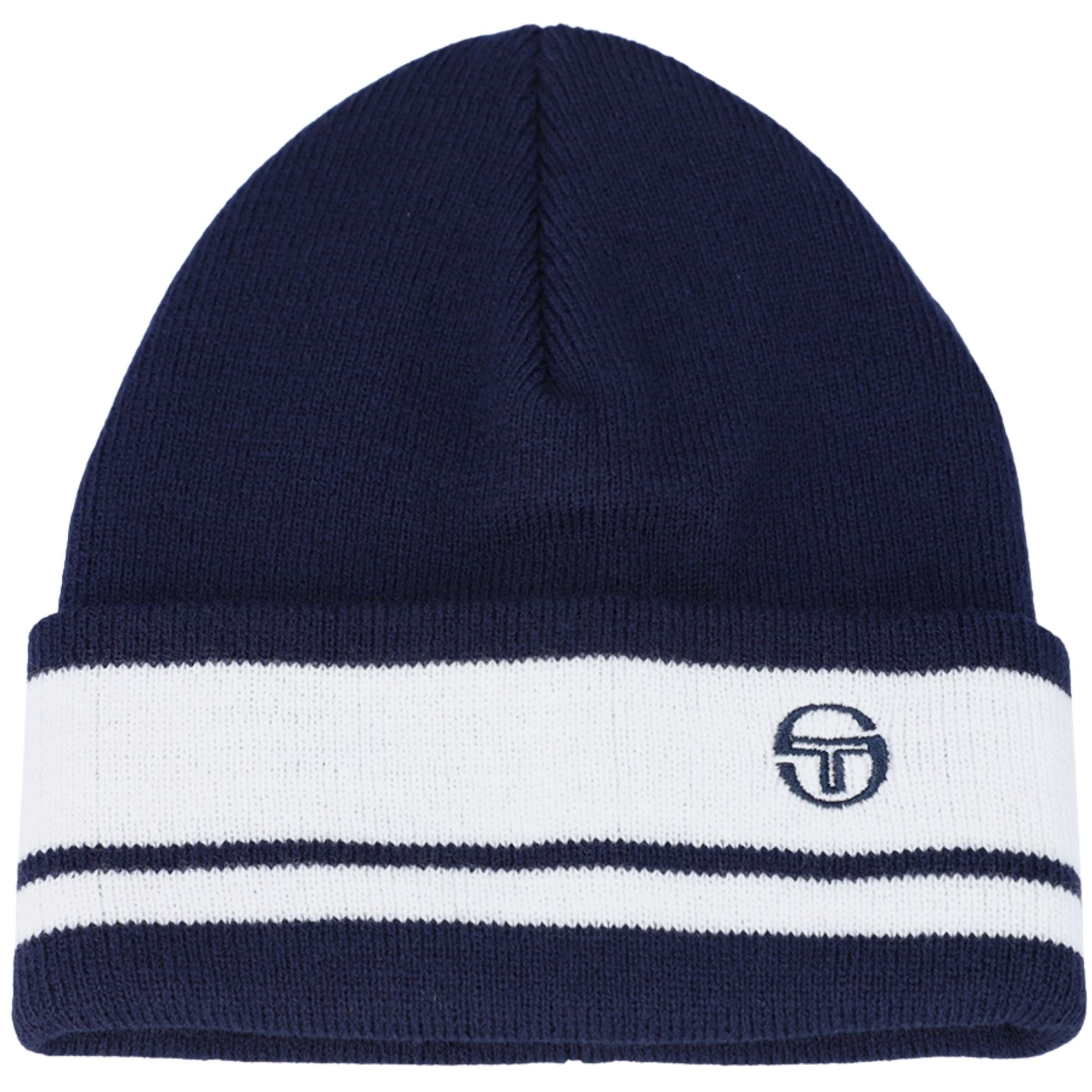 Sergio Tacchini Sellars Turn Up Beanie - Maritime Blue/White
