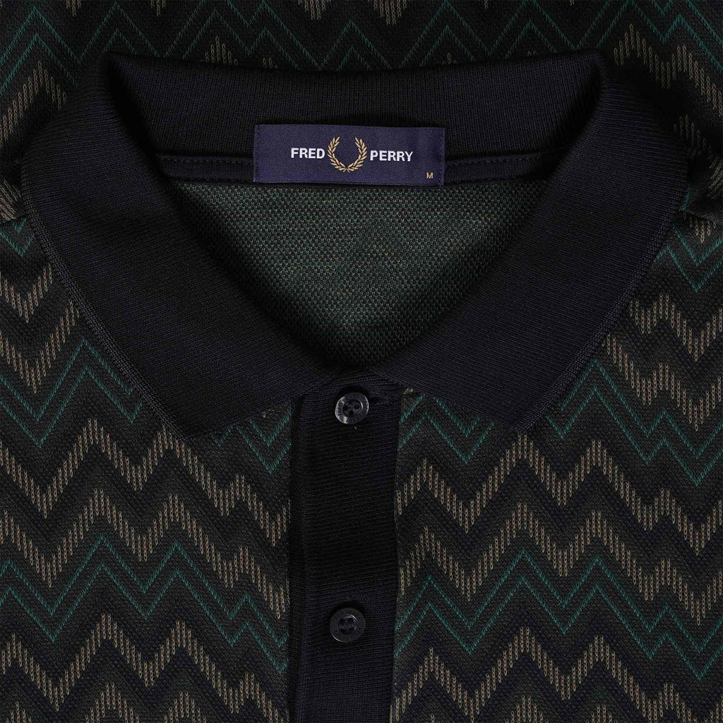 Fred Perry M4 Jacquard Polo Shirt - Night Green