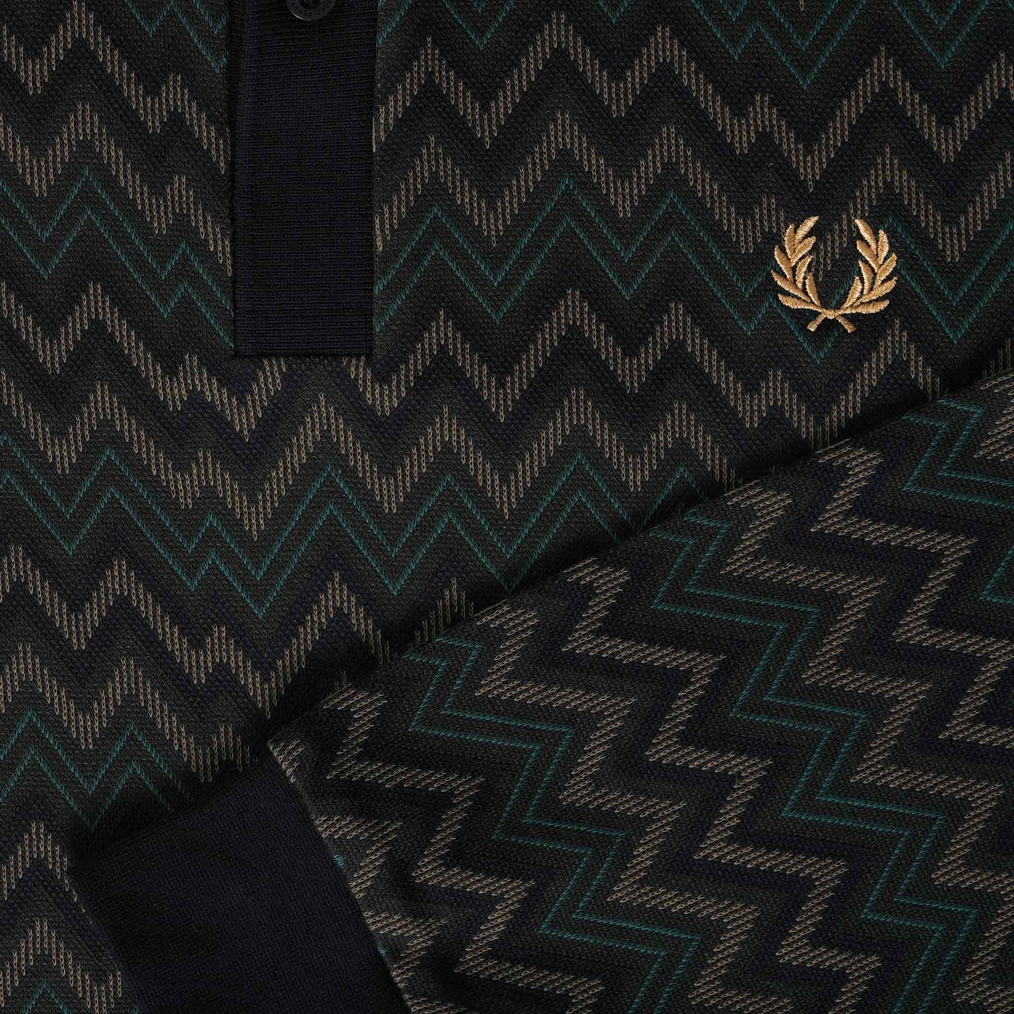 Fred Perry M4 Jacquard Polo Shirt - Night Green