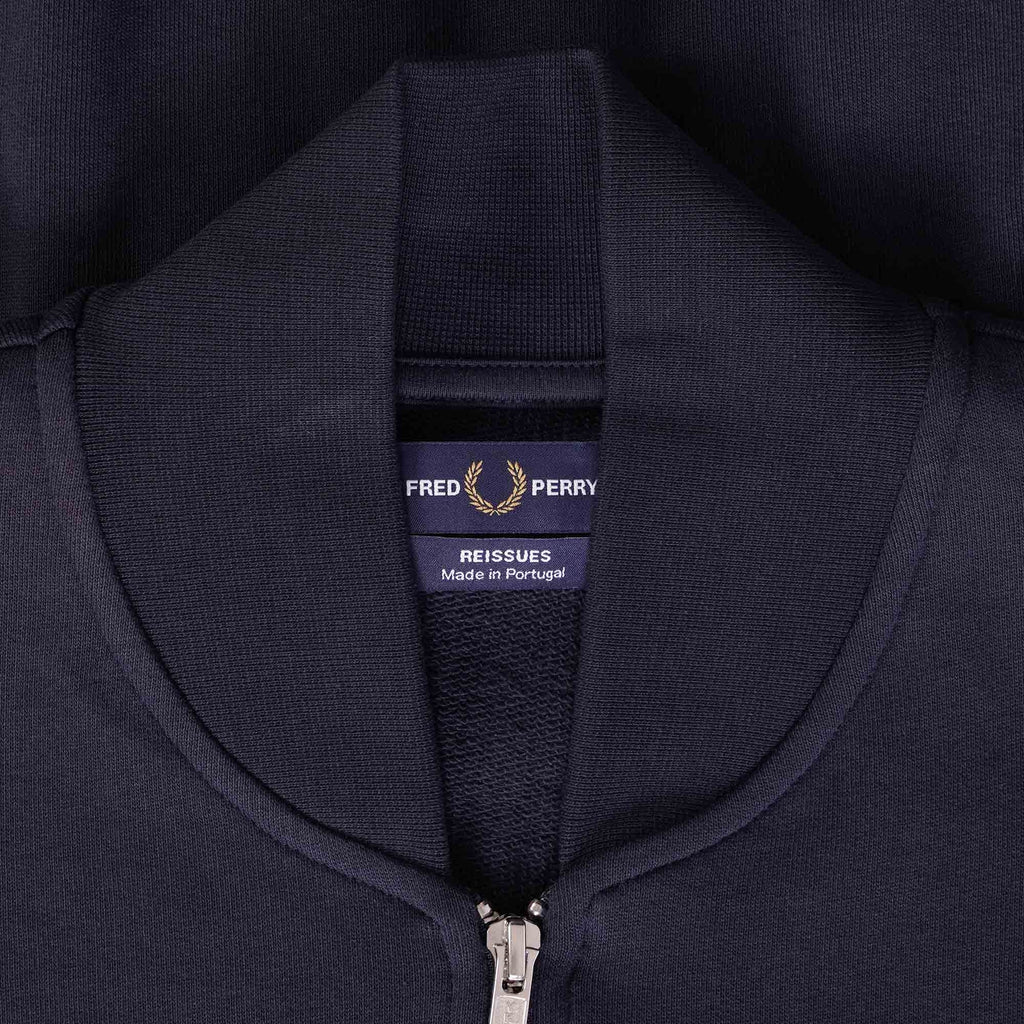 Fred Perry Reissues Loopback Bomber Neck Track Jacket - Navy