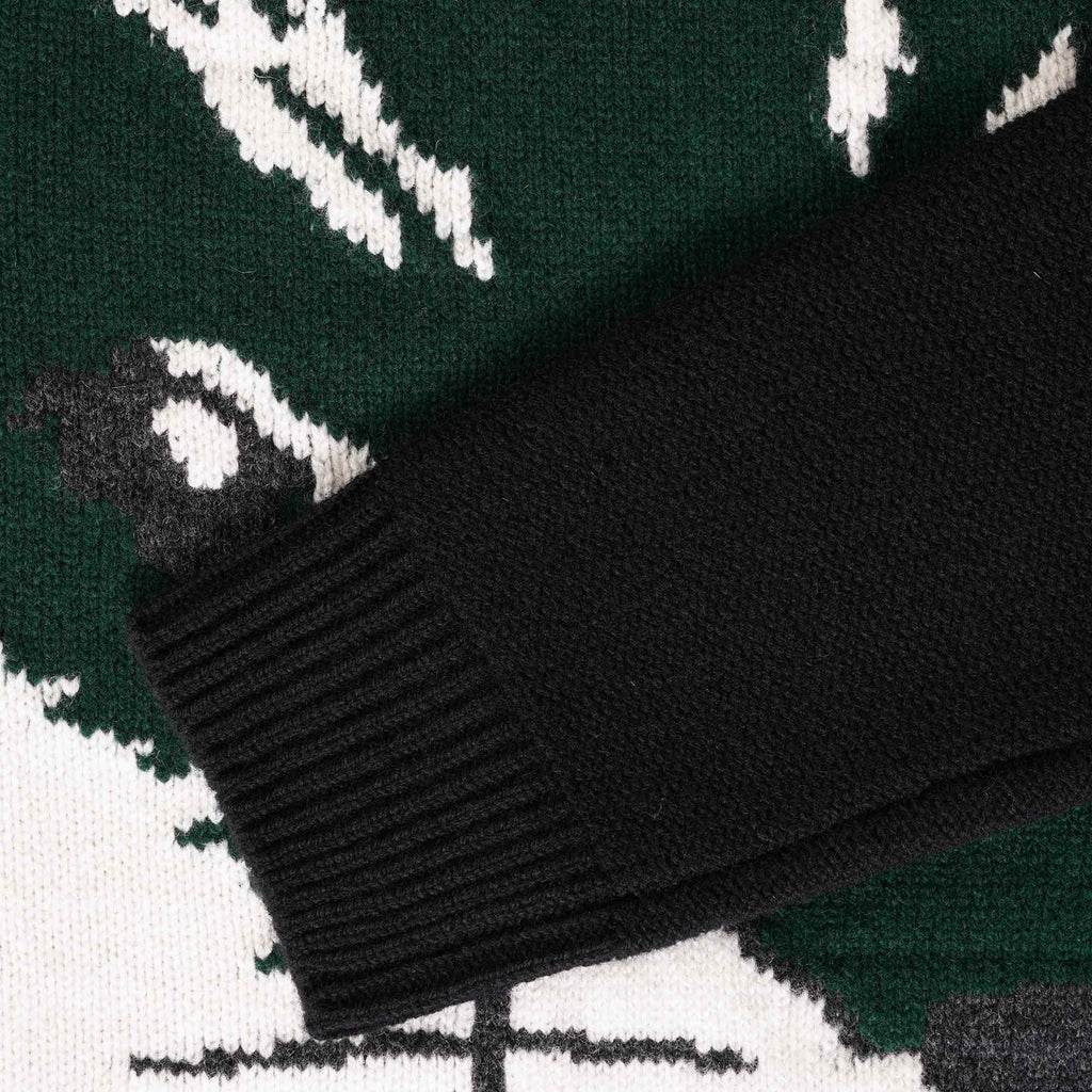 Maison Kitsune Oversize Fox Head Jacquard Pullover - Black