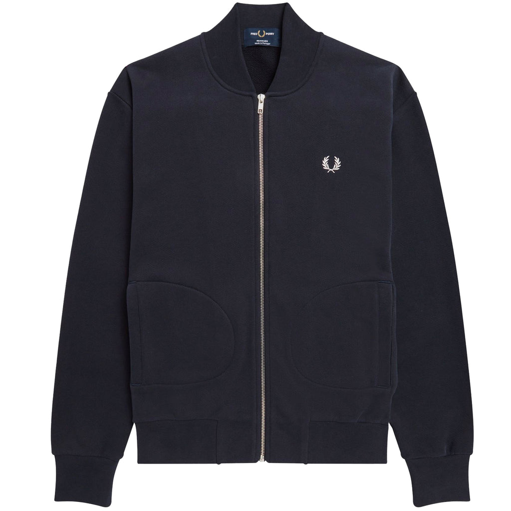 Fred Perry Reissues Loopback Bomber Neck Track Jacket - Navy
