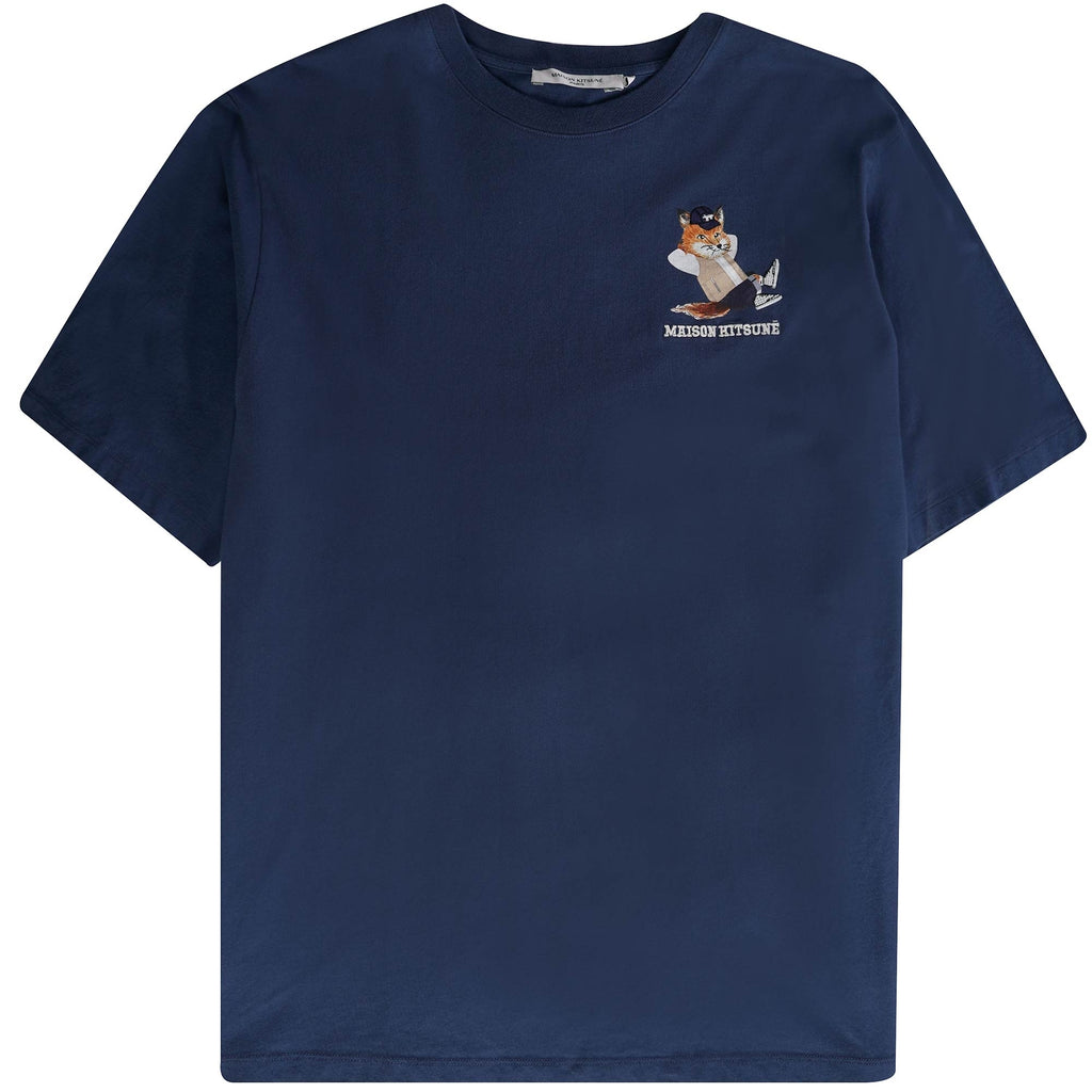 Maison Kitsune Dressed Fox Patch T-Shirt - Blue Denim