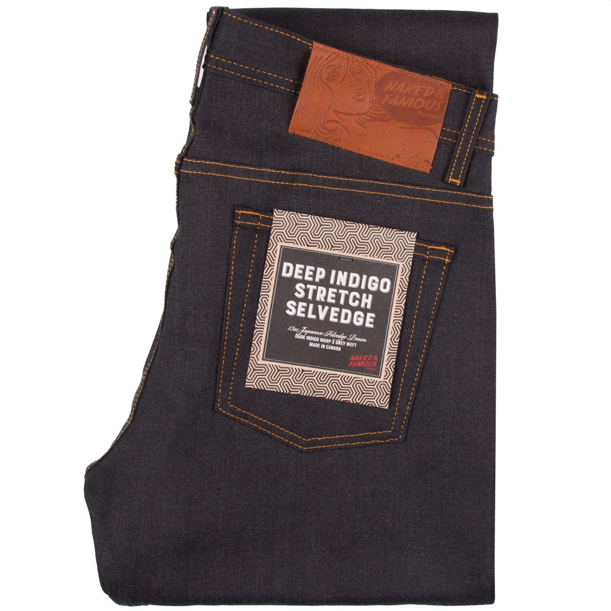 Naked and Famous Denim Weird Guy Deep Indigo Stretch Selvedge - Indigo