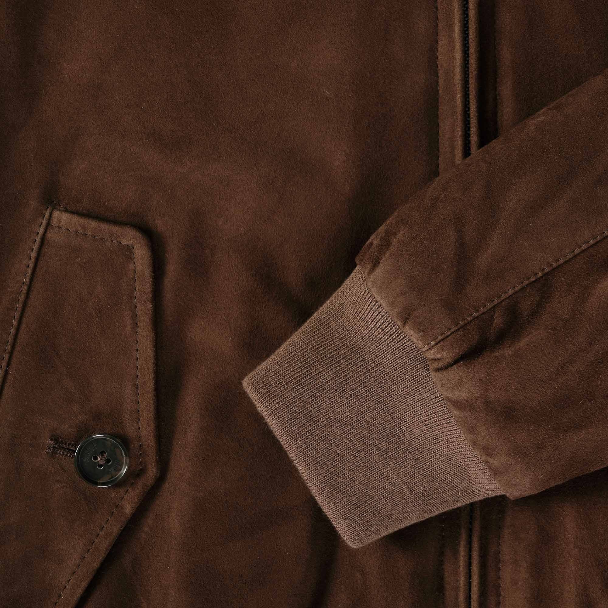 Baracuta G9 Suede Harrington Jacket - Chocolate