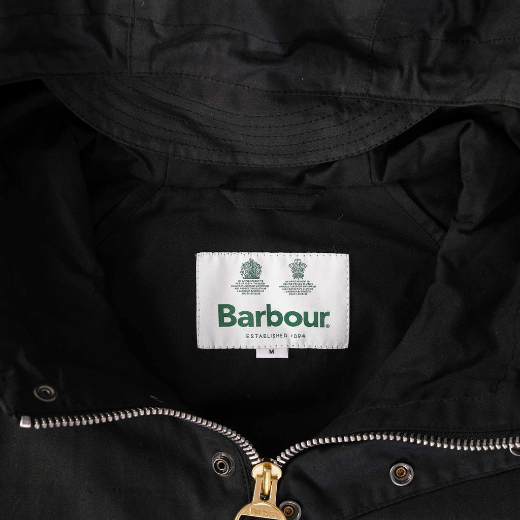 Barbour Slim Line Blackwatch Overhead Wax Jacket - Black