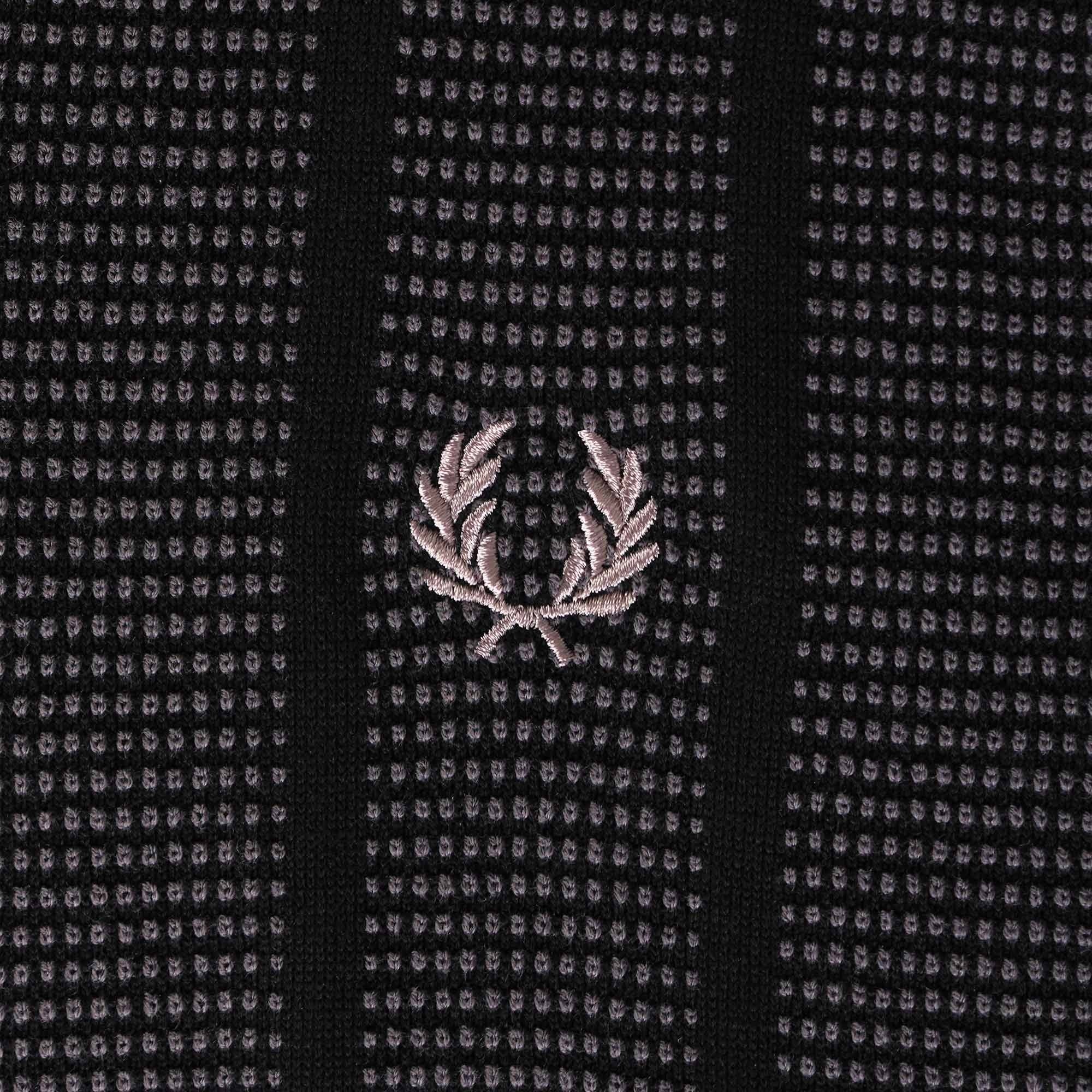Fred Perry K4 Contrast Stitch Knitted Polo Shirt - Black