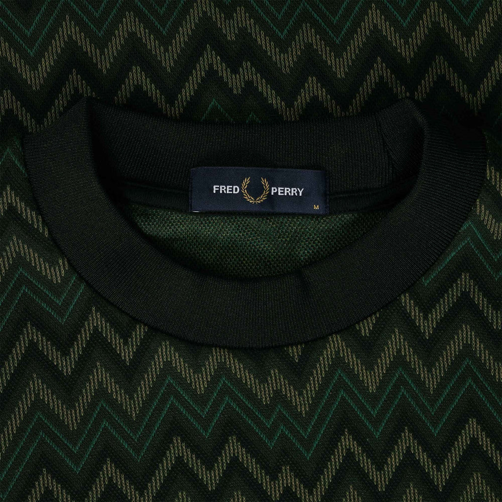 Fred Perry Jacquard T-Shirt - Night Green