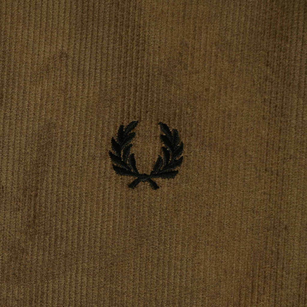 Fred Perry Corduroy Hooded Track Jacket - Shaded Stone
