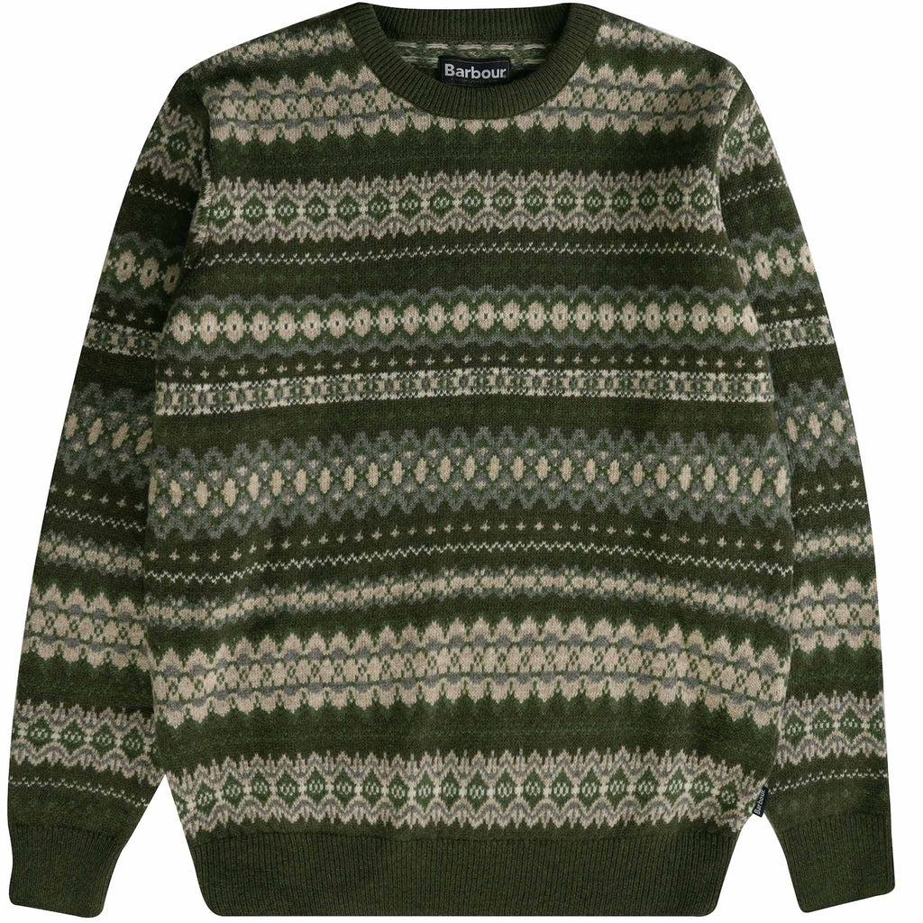 Barbour Case Fair isle Crew Jumper - Olive