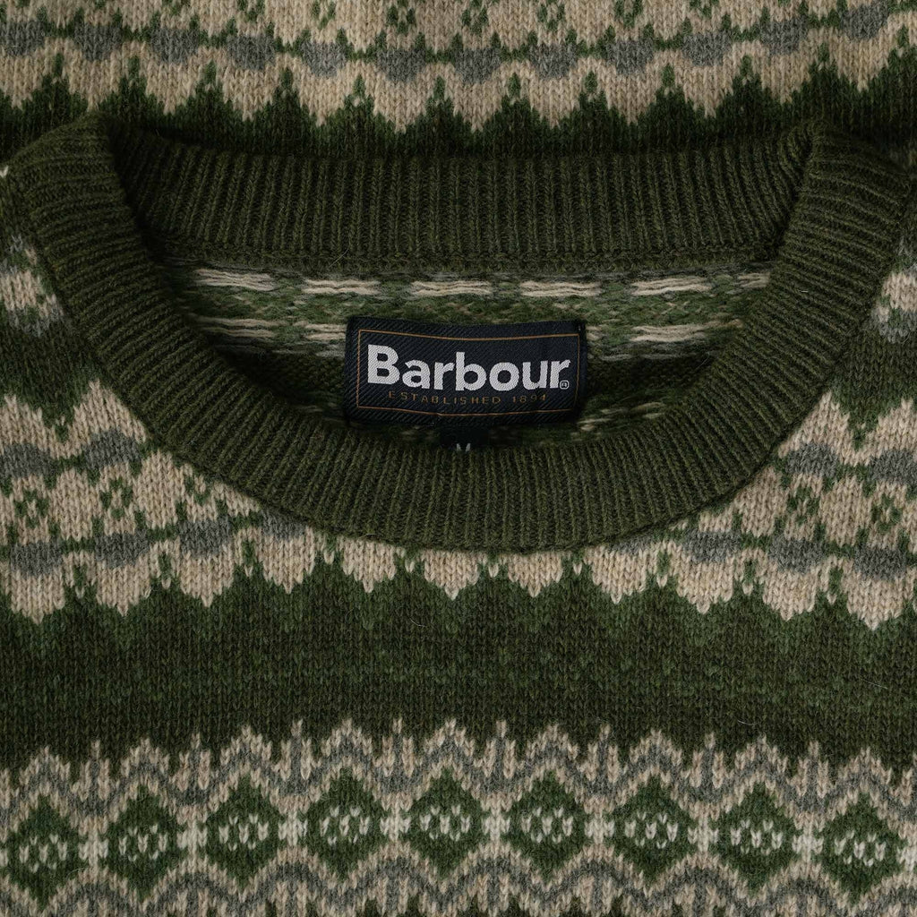 Barbour Case Fair isle Crew Jumper - Olive