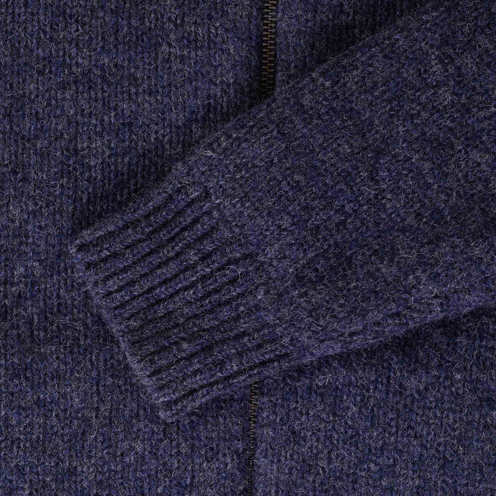 Barbour Calder Knitted Zip Thru - Navy