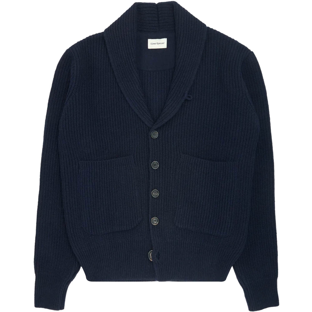 Oliver Spencer Orkney Cardigan - Tenby Navy