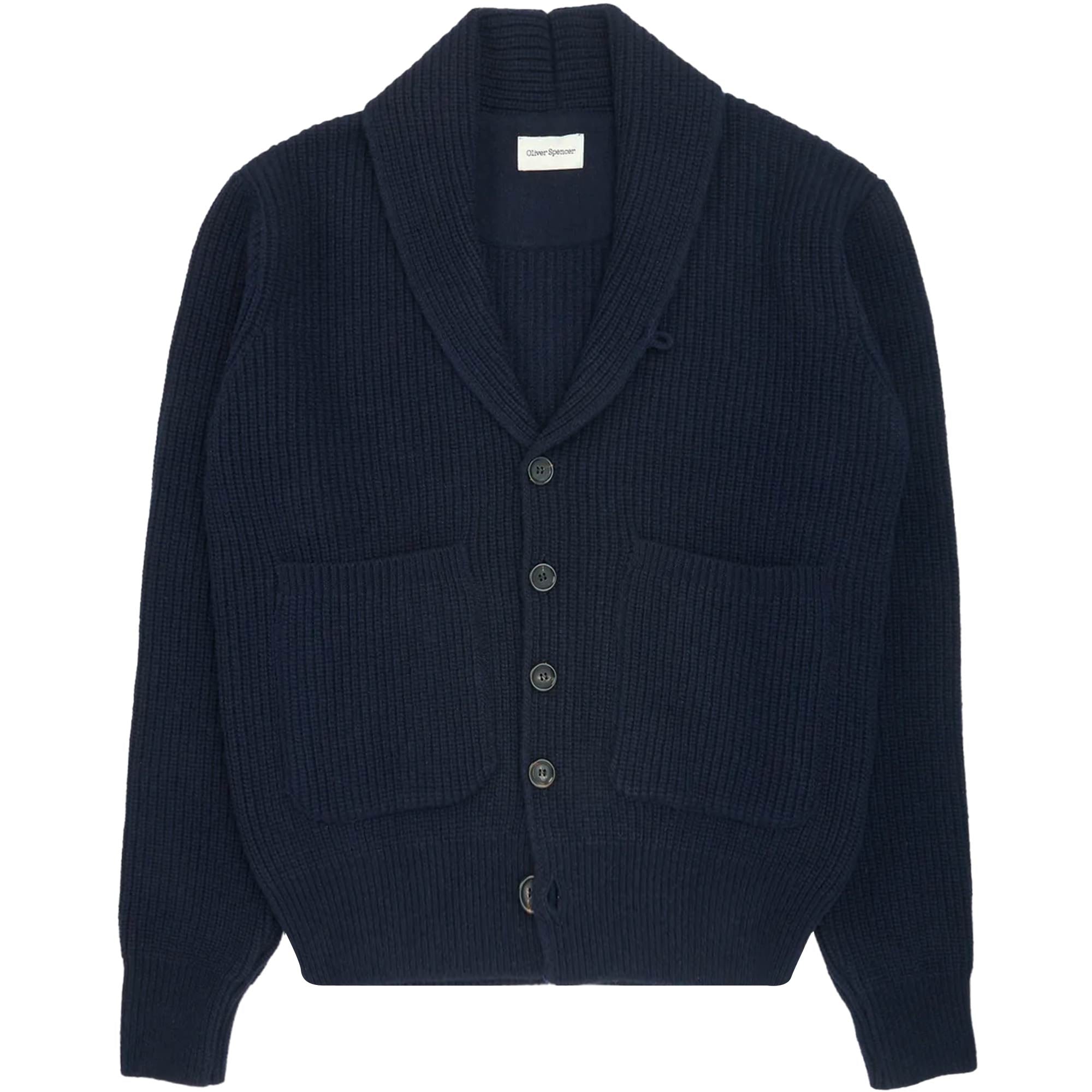 Oliver Spencer Orkney Cardigan - Tenby Navy