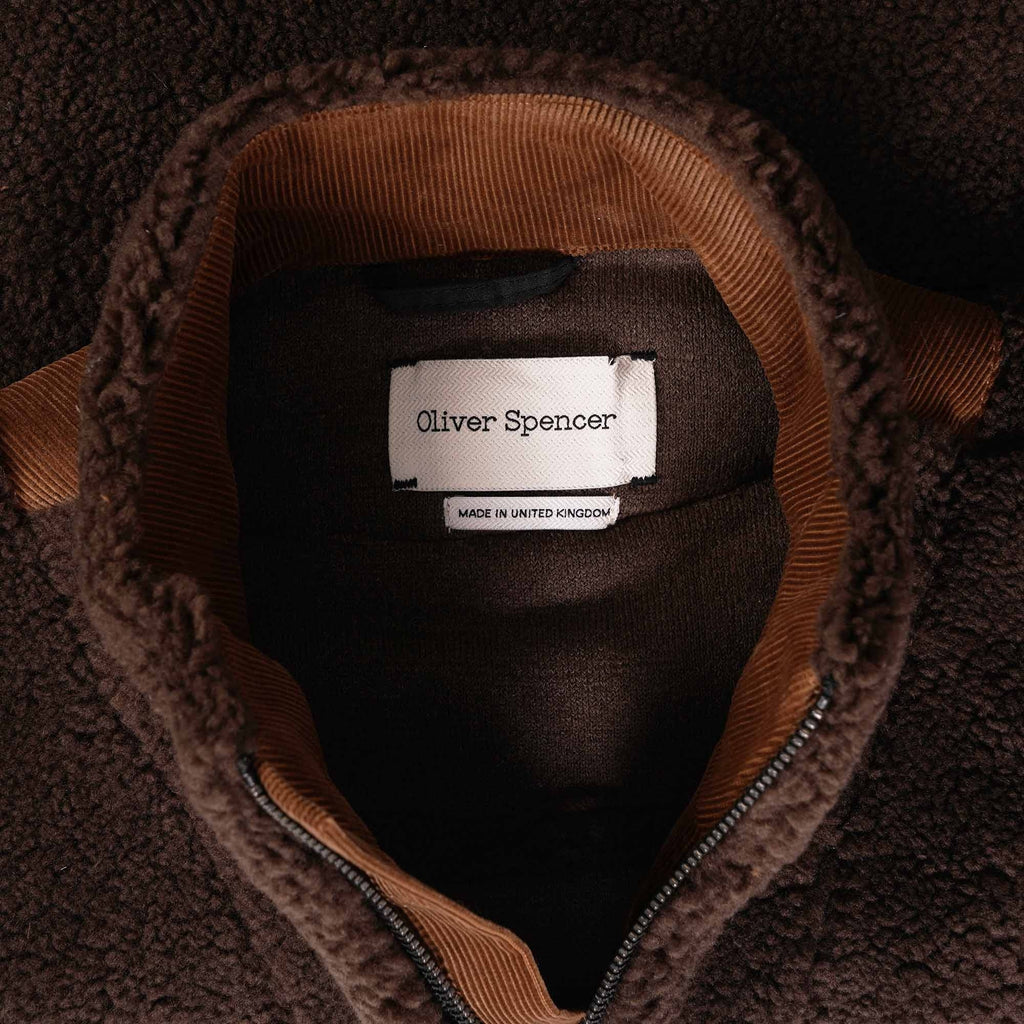 Oliver Spencer Bembridge Fleece Jacket Fairfax - Brown