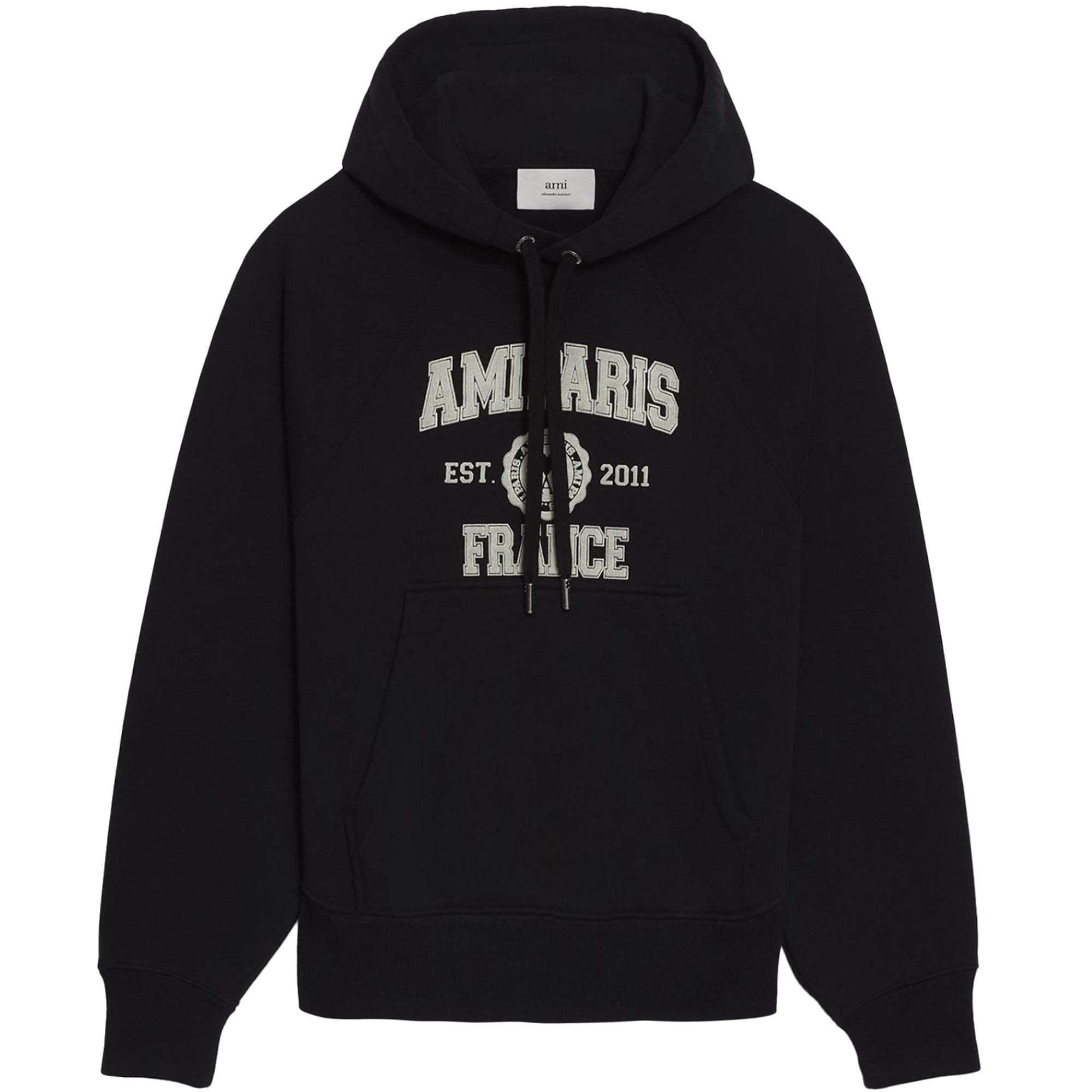 AMI Logo-Print Hoodie - Black