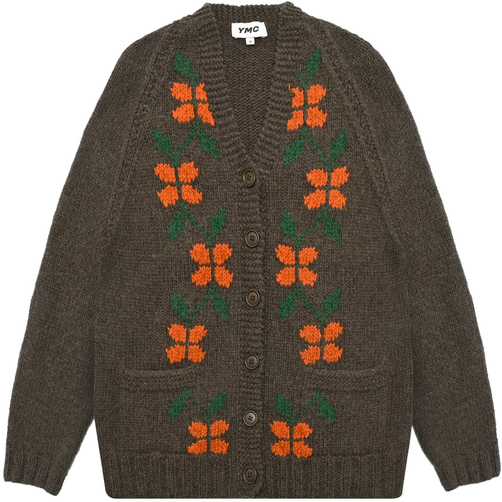 YMC Cottage Lambswool Floral Cardigan - Multi